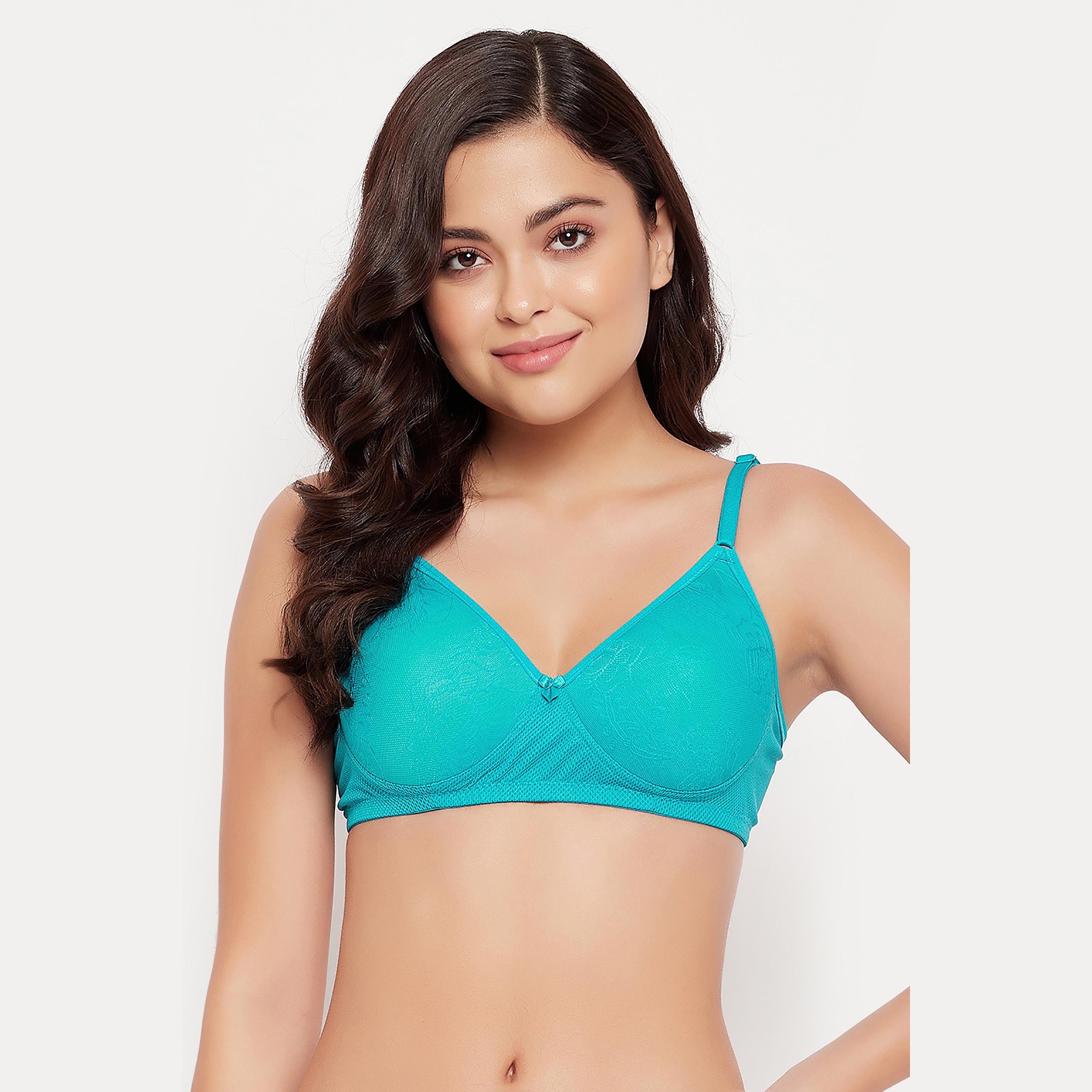 حمالة صدر نسائية مبطنة وغير سلكية بكوب كامل باللون الأزرق السماوي - دانتيل من كلوفيا-women-clothing-lingerie-bras-image-1