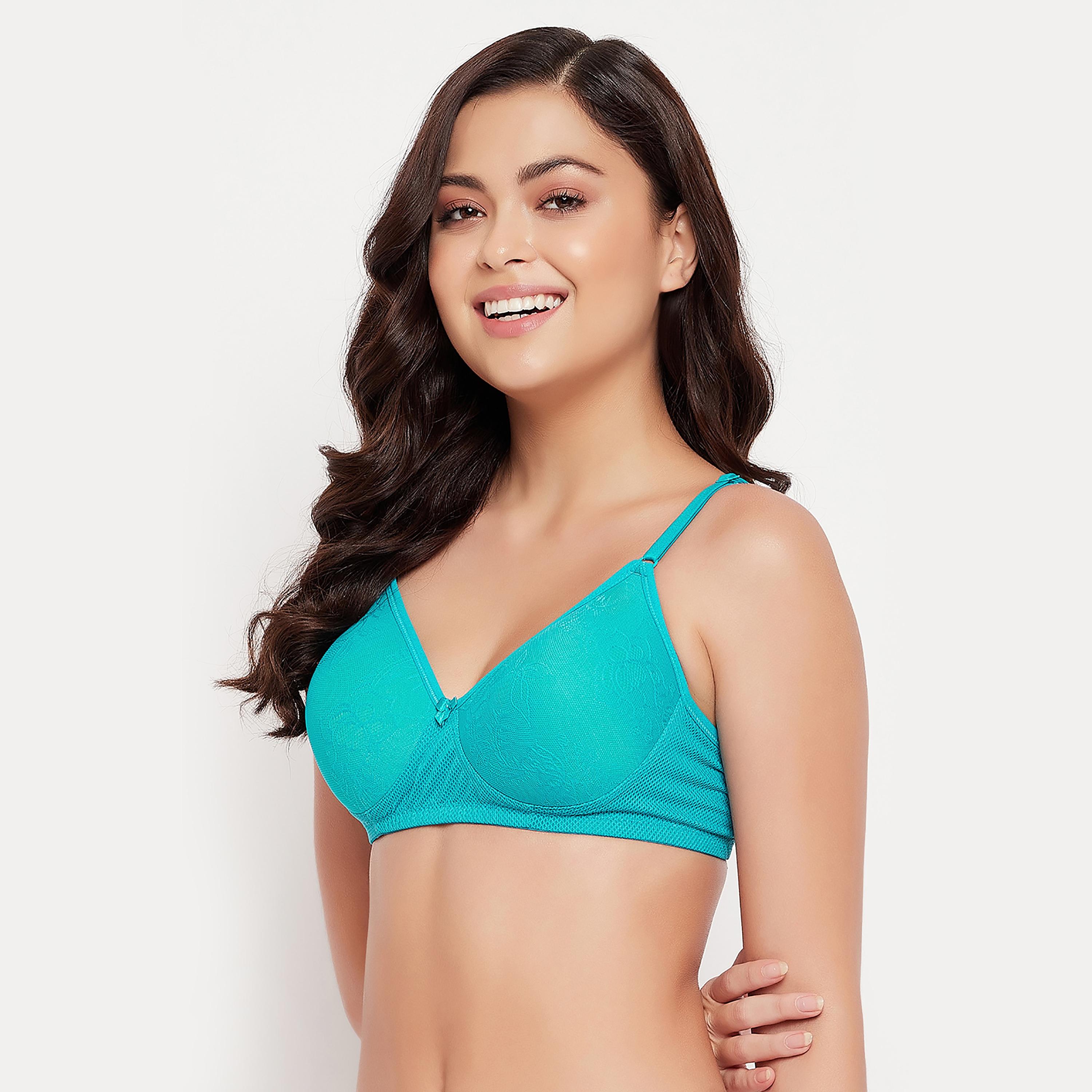 حمالة صدر نسائية مبطنة وغير سلكية بكوب كامل باللون الأزرق السماوي - دانتيل من كلوفيا-women-clothing-lingerie-bras-image-2