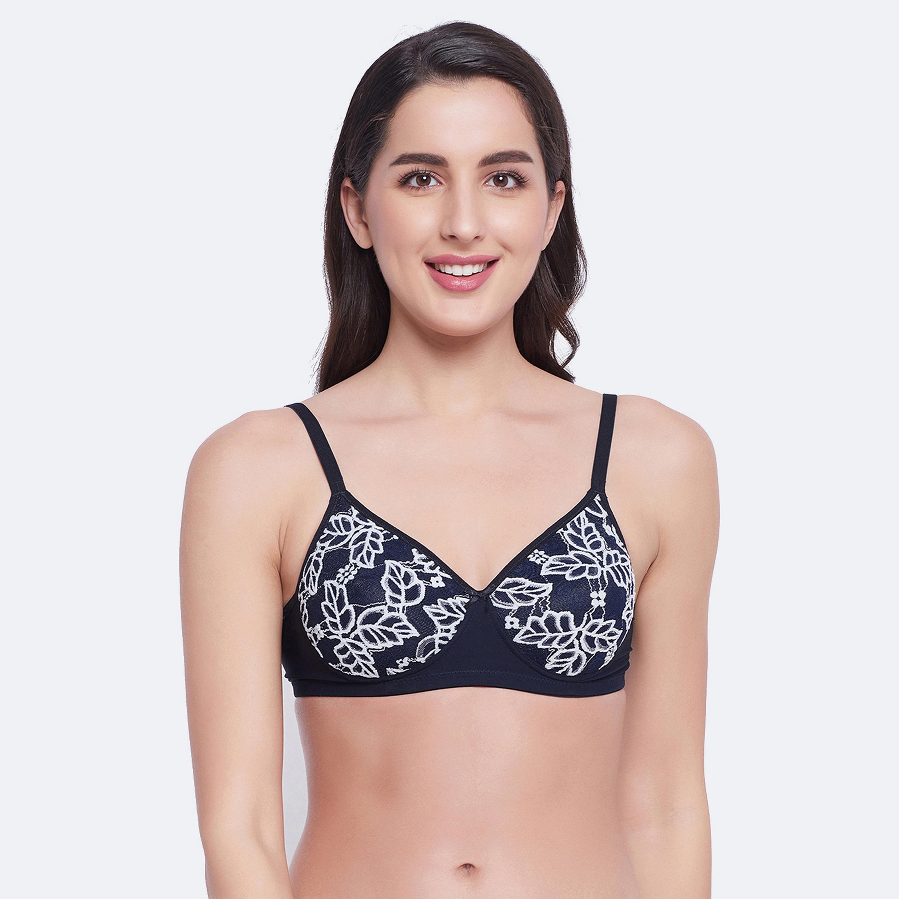Clovia Padded Non-Wired Full Cup Women's Bra in Black - Lace-women-clothing-lingerie-bras-image-1