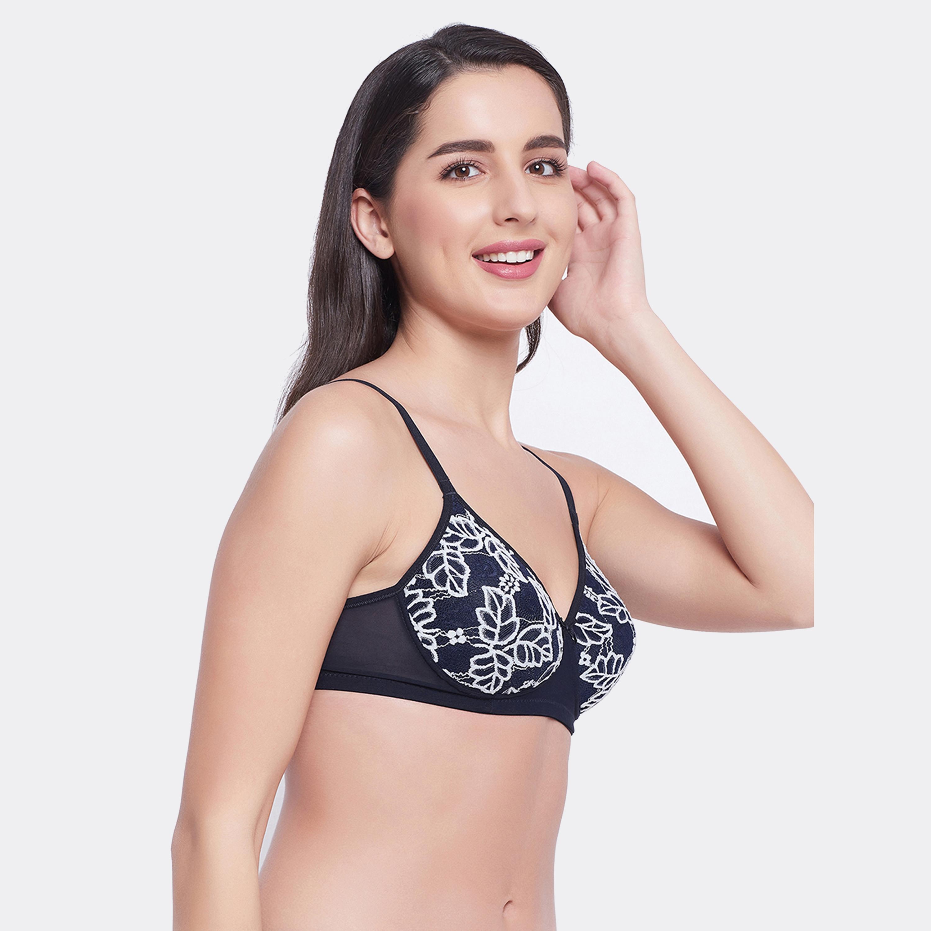 Clovia Padded Non-Wired Full Cup Women's Bra in Black - Lace-women-clothing-lingerie-bras-image-3