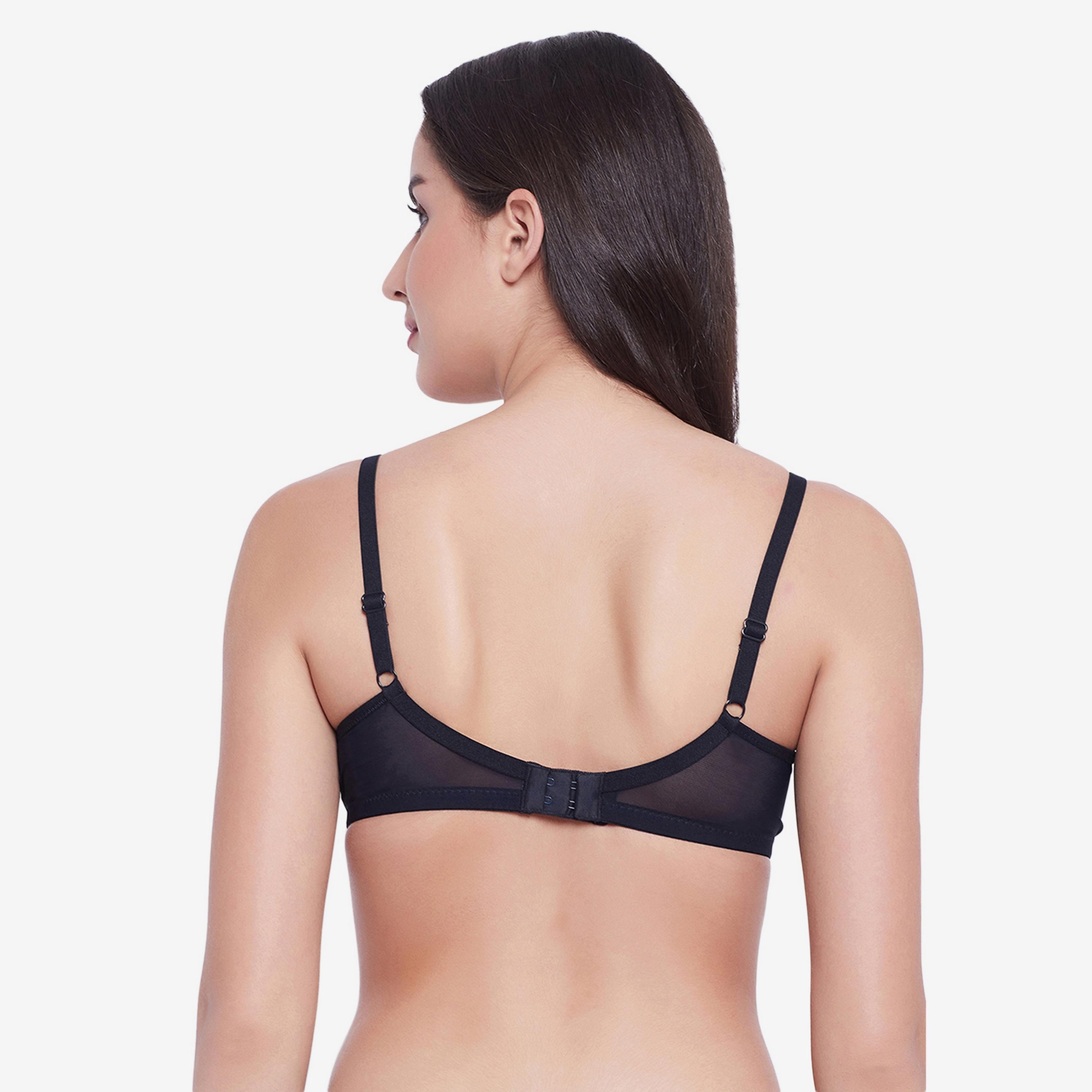 Clovia Padded Non-Wired Full Cup Women's Bra in Black - Lace-women-clothing-lingerie-bras-image-4
