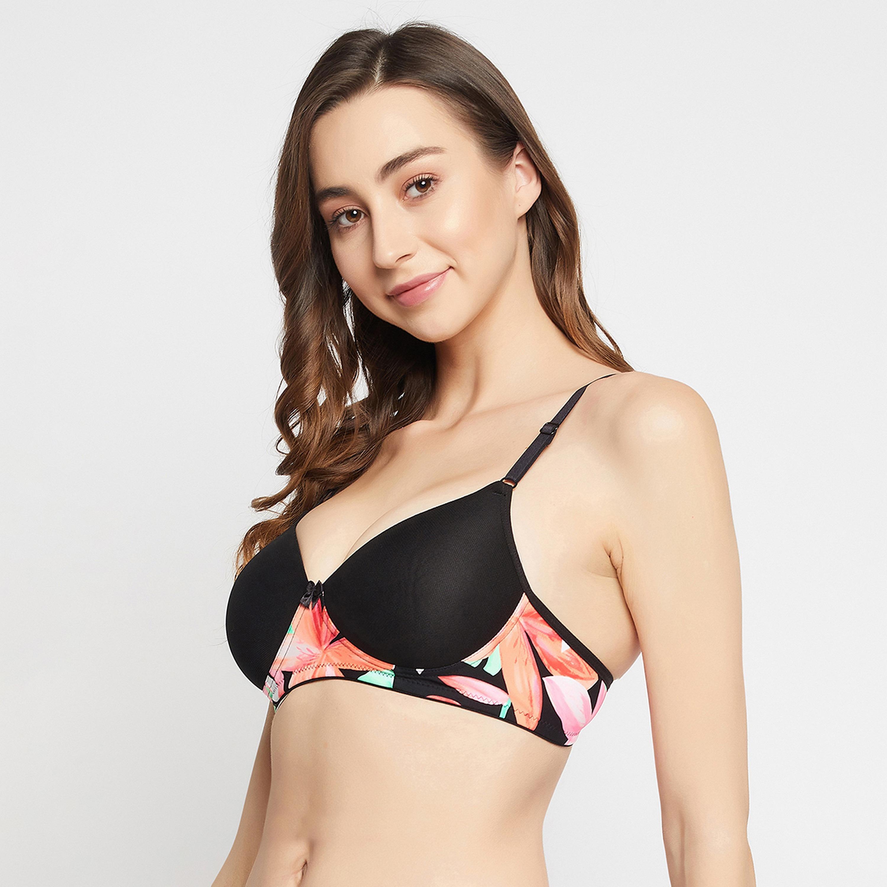 Clovia Padded Non-Wired Full Cup Women's T-Shirt Bra in Black-women-clothing-lingerie-bras-image-2