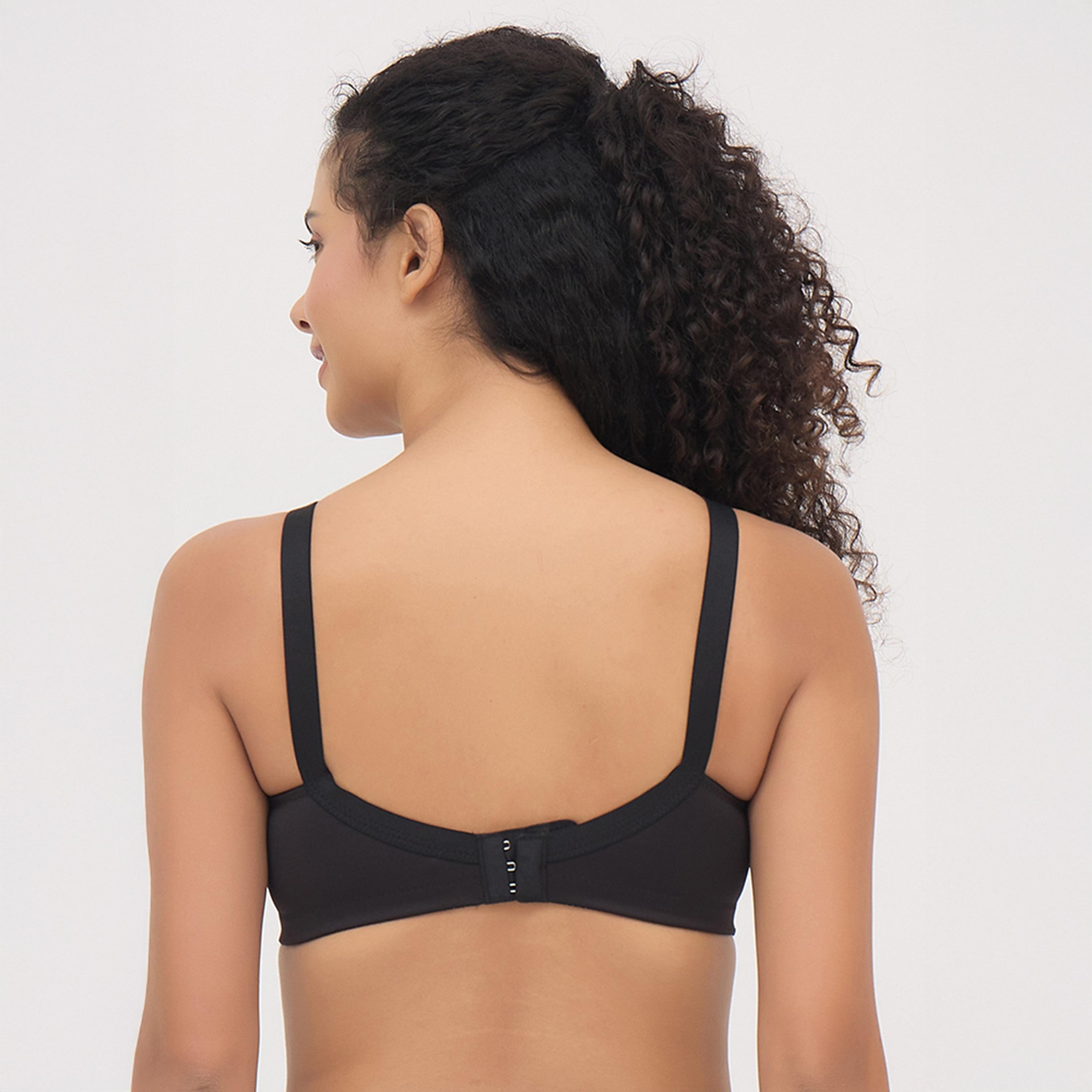 Clovia Non-Padded Non-Wired Full Coverage Plus Size Women's Minimizer Bra in Black-women-clothing-lingerie-bras-image-4