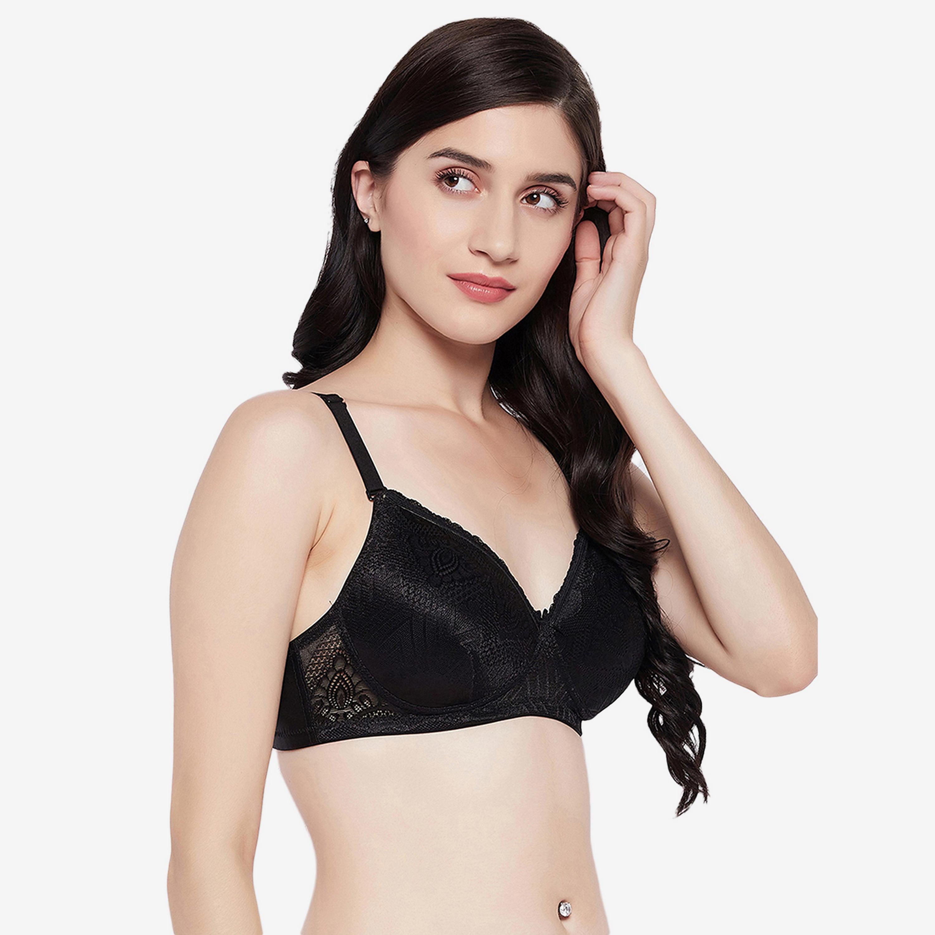 Clovia Padded Underwired Full Cup Women's Multiway Bra in Black - Lace-women-clothing-lingerie-bras-image-3