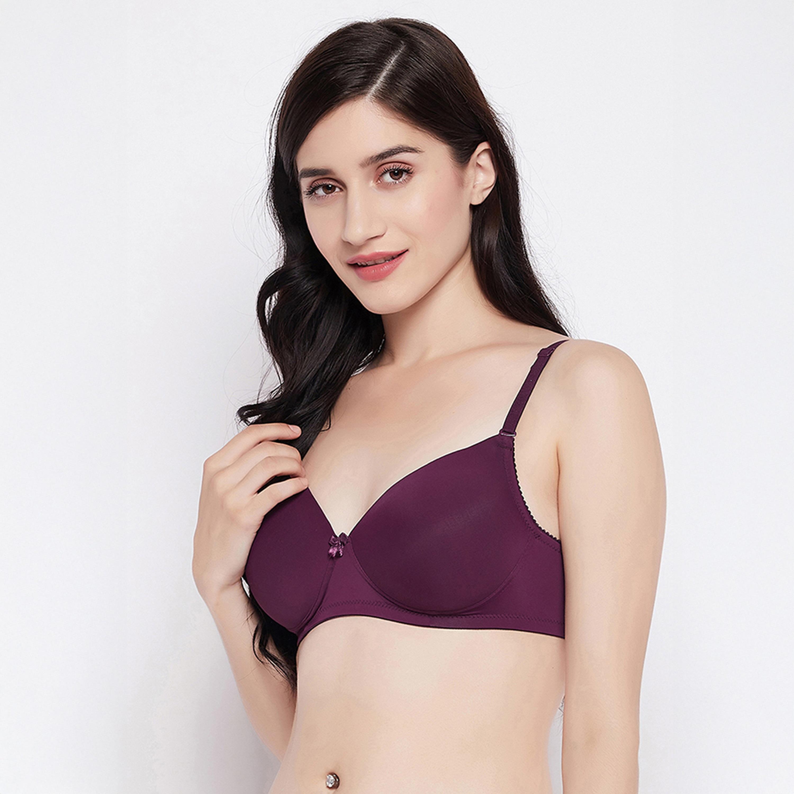 حمالة صدر تي شيرت مبطنة، بدون سلك، متعددة الارتداء - برقوقي من كلوفيا-women-clothing-lingerie-bras-image-1