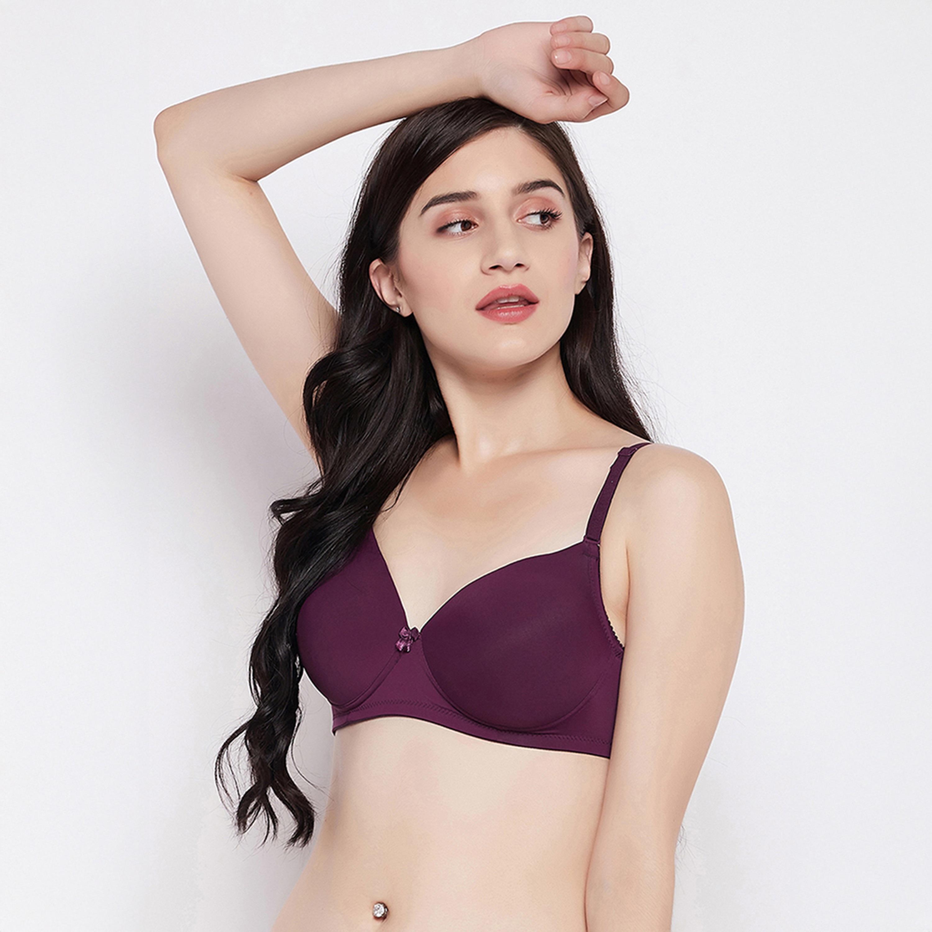 حمالة صدر تي شيرت مبطنة، بدون سلك، متعددة الارتداء - برقوقي من كلوفيا-women-clothing-lingerie-bras-image-2