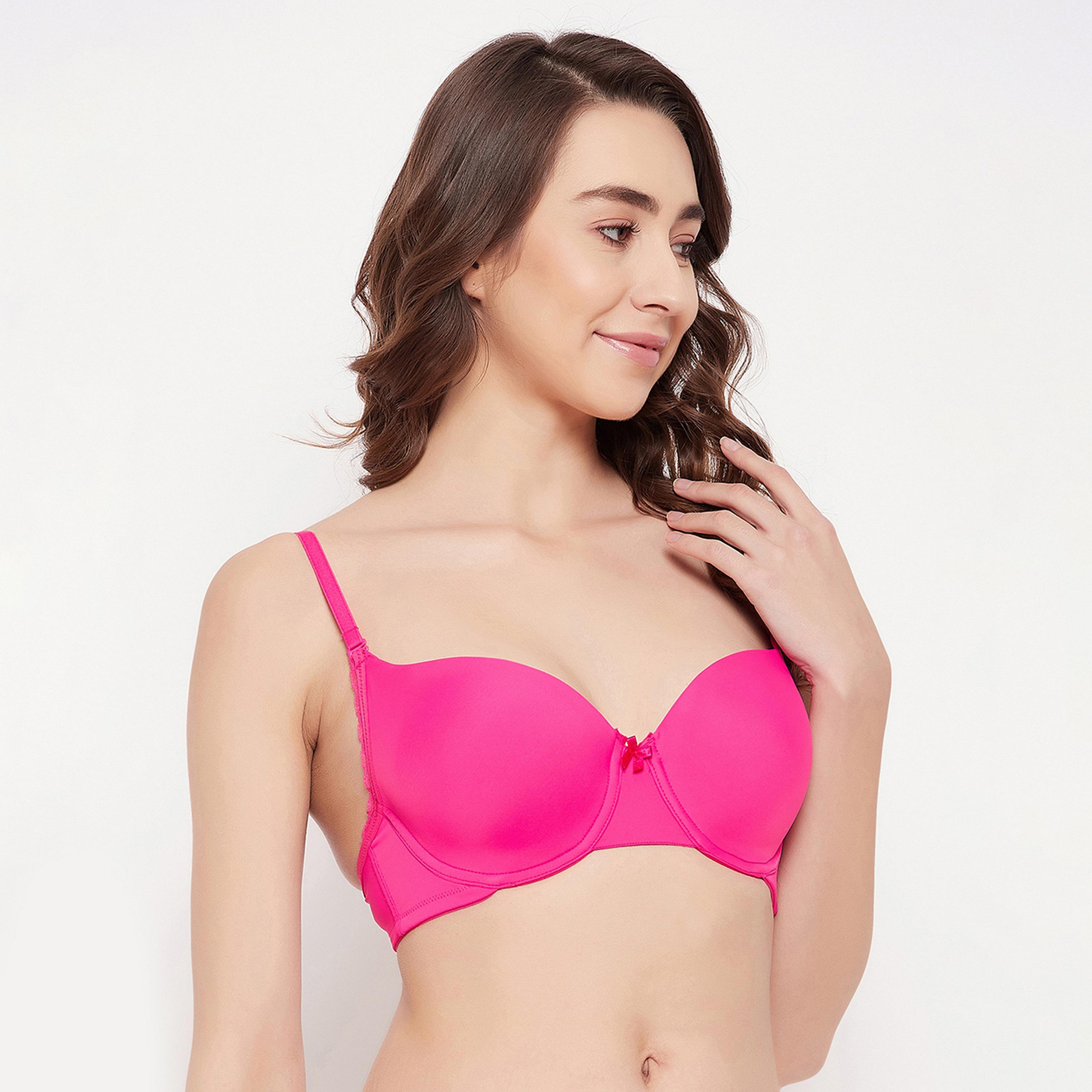 Clovia Padded Underwired Full Cup Multiway Women's T-Shirt Bra in Hot Pink-women-clothing-lingerie-bras-image-3