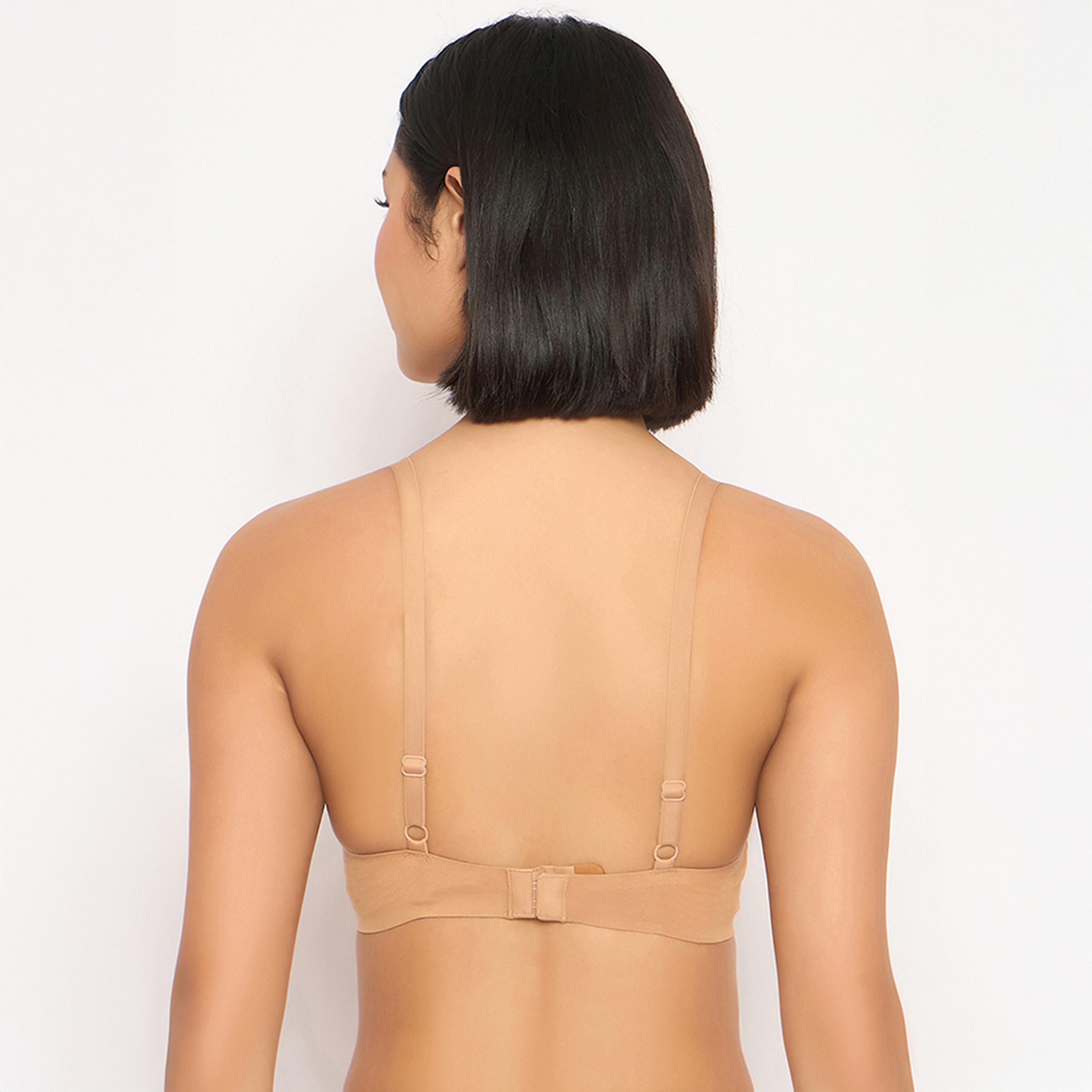 Clovia Padded Non-Wired Full Coverage Seamless Women's Bonded Bra in Nude Colour - Cotton-women-clothing-lingerie-bras-image-4