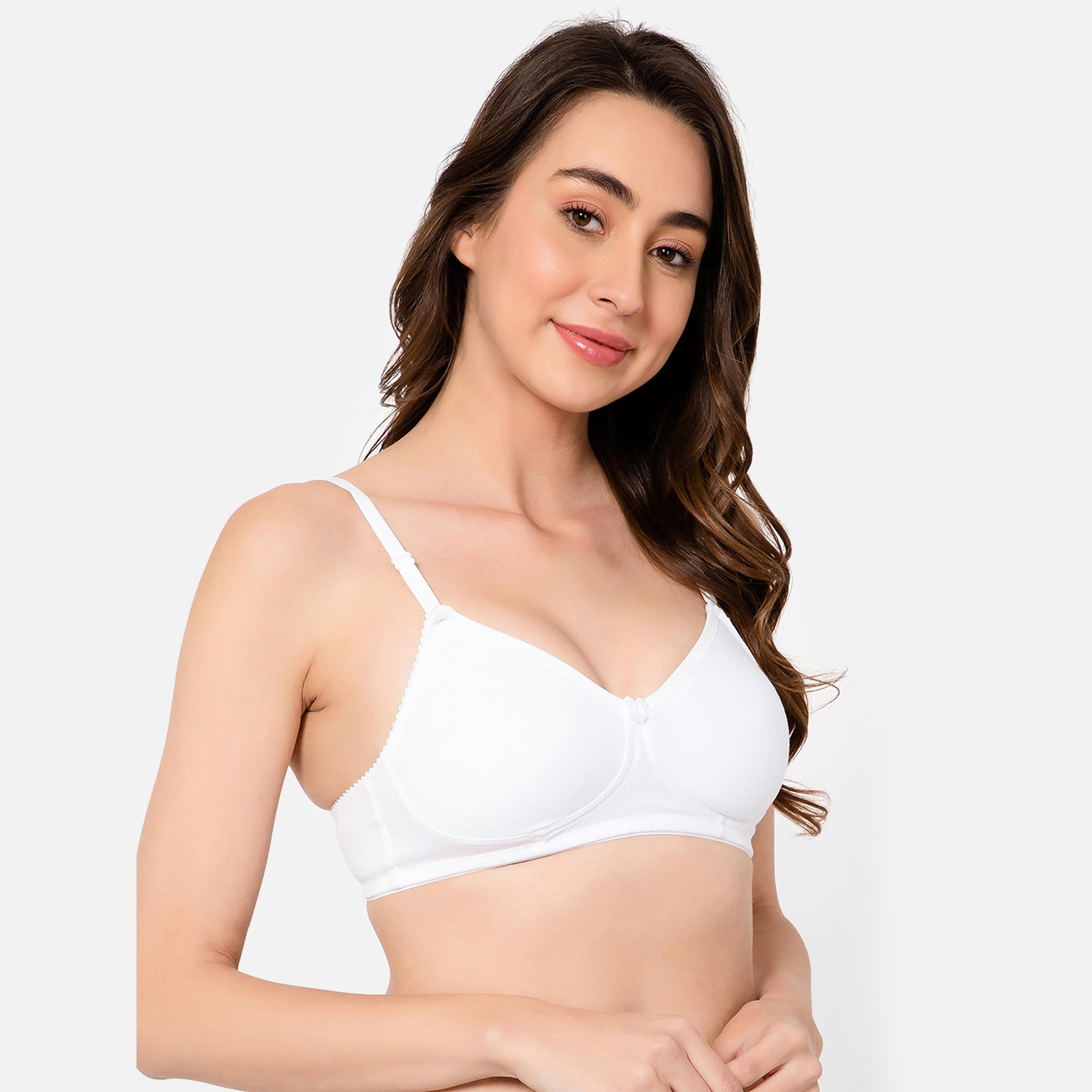 حمالة صدر نسائية غير مبطنة وبدون سلك متعددة الاتجاهات بكوب كامل باللون الأبيض من كلوفيا - قطن-women-clothing-lingerie-bras-image-2