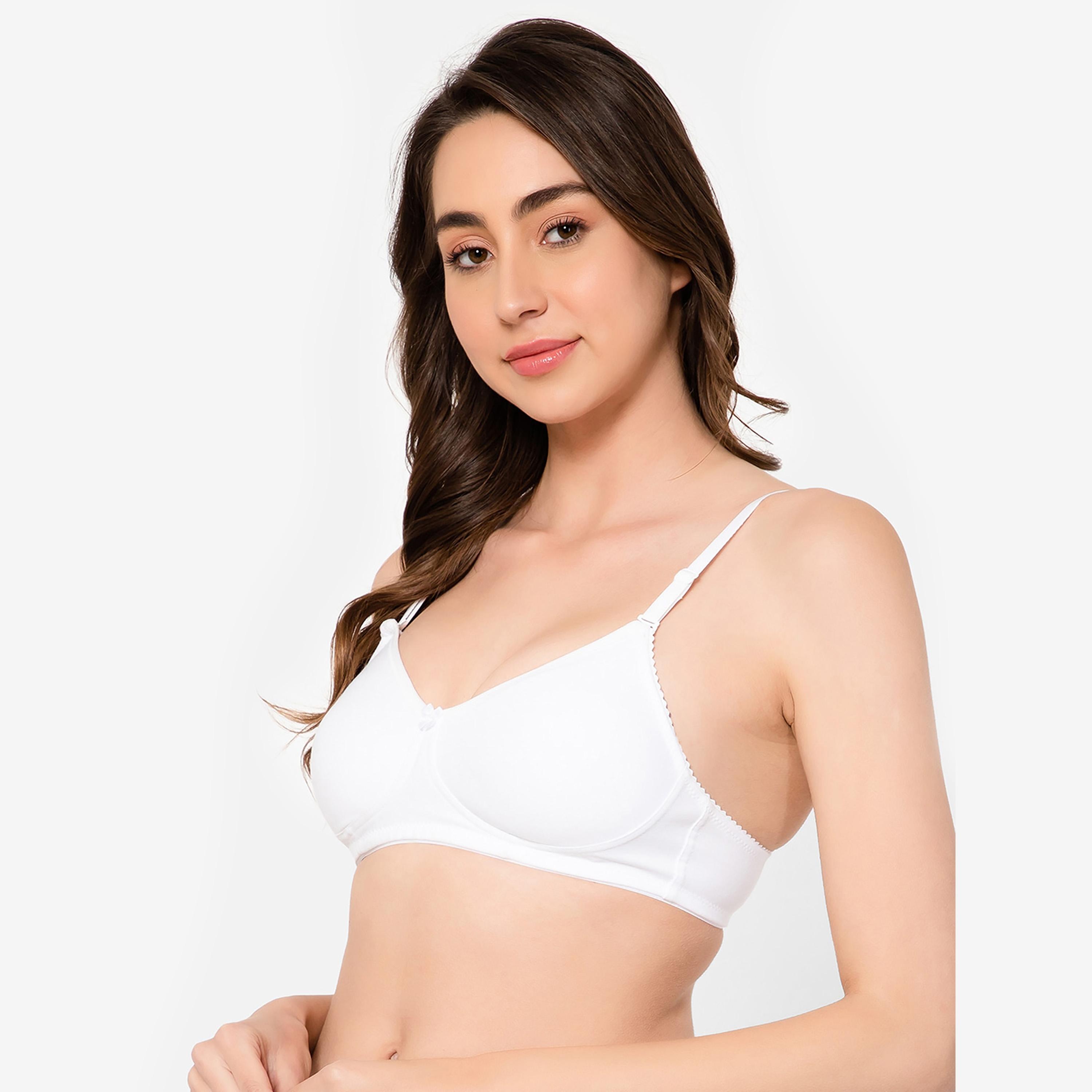 Clovia Non-Padded Non-Wired Full Cup Multiway T-Shirt Women's Bra in White - Cotton-women-clothing-lingerie-bras-image-3