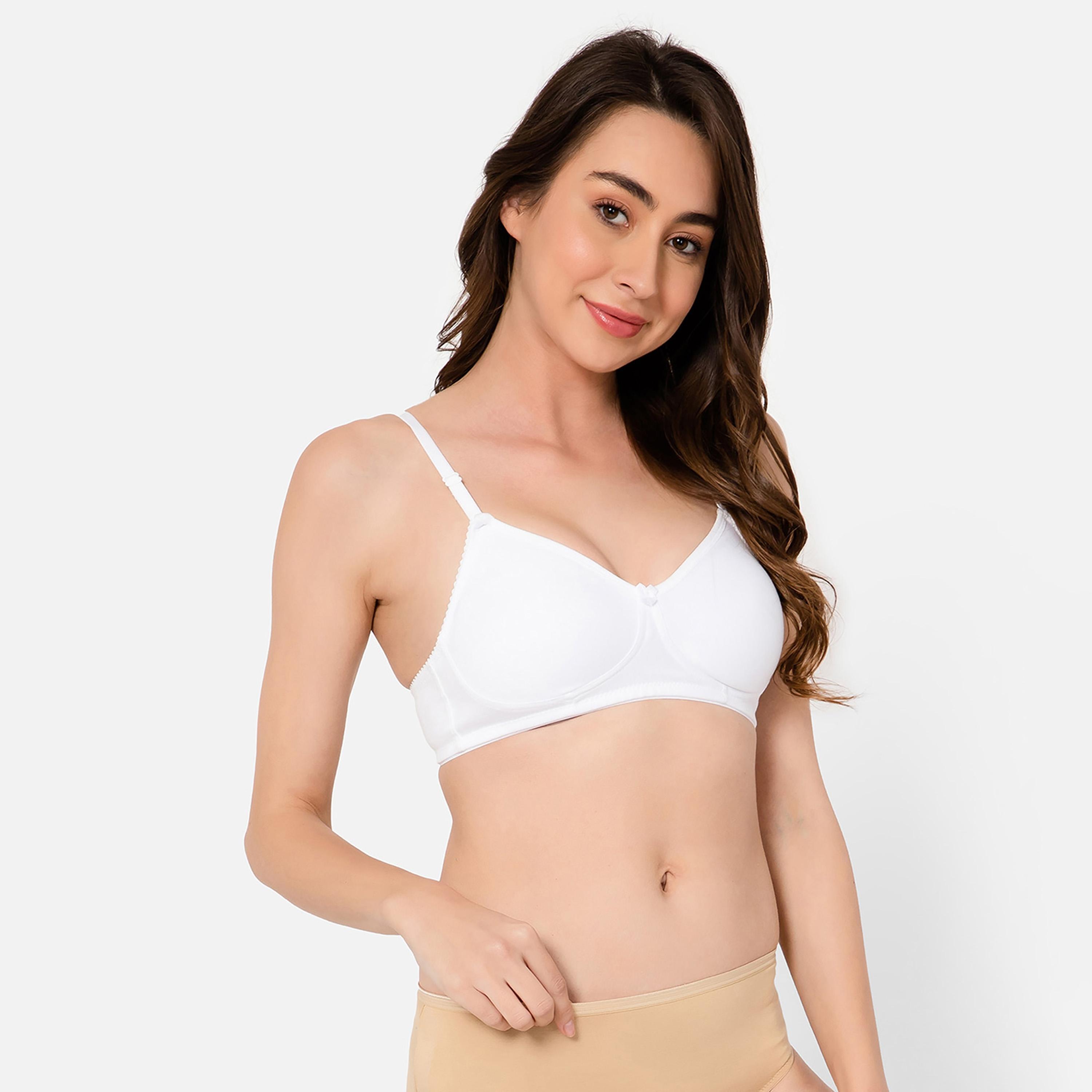 Clovia Non-Padded Non-Wired Full Cup Multiway T-Shirt Women's Bra in White - Cotton-women-clothing-lingerie-bras-image-6