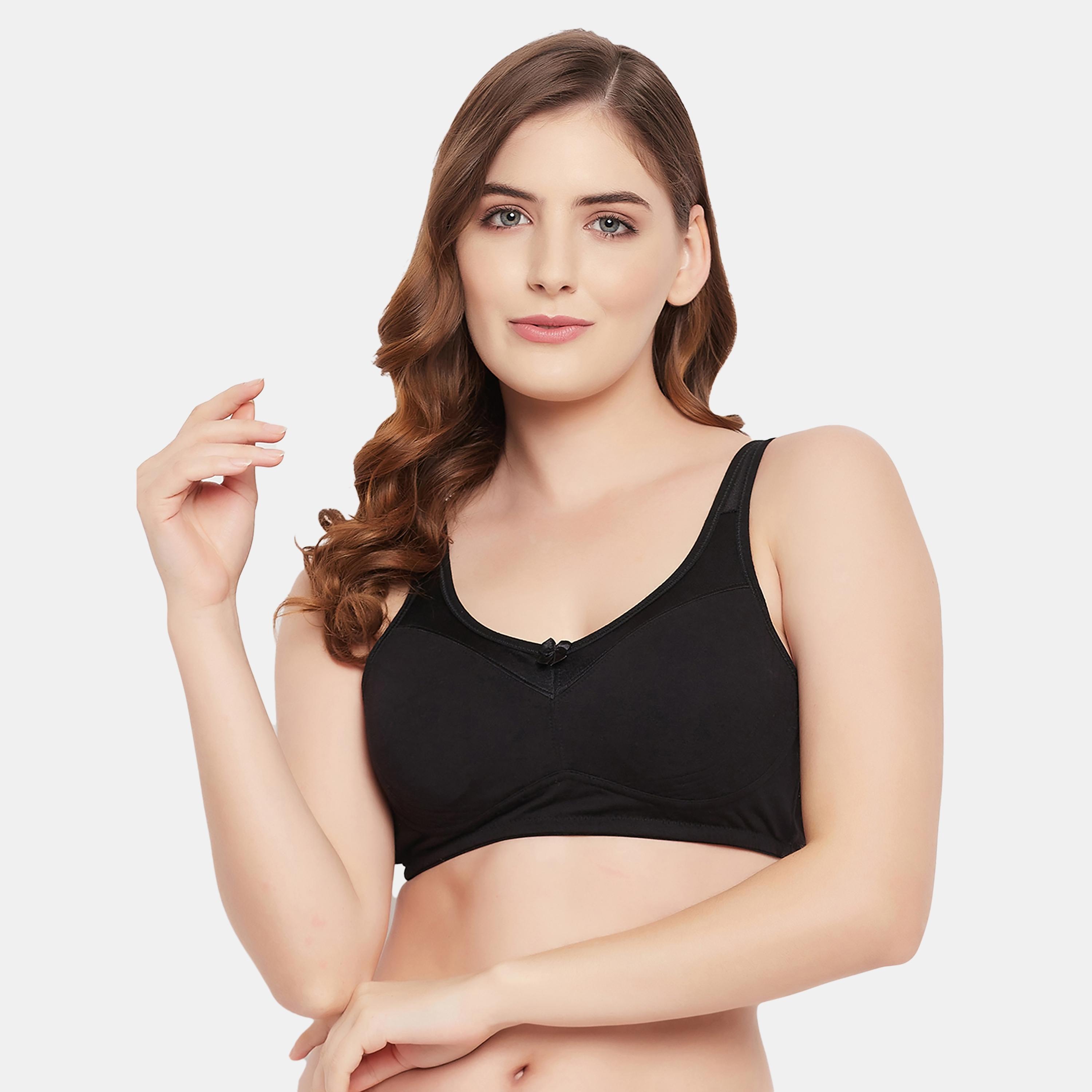 Clovia Non-Padded Non-Wired Full Figure Women's Bra in Black - Cotton-women-clothing-lingerie-bras-image-1