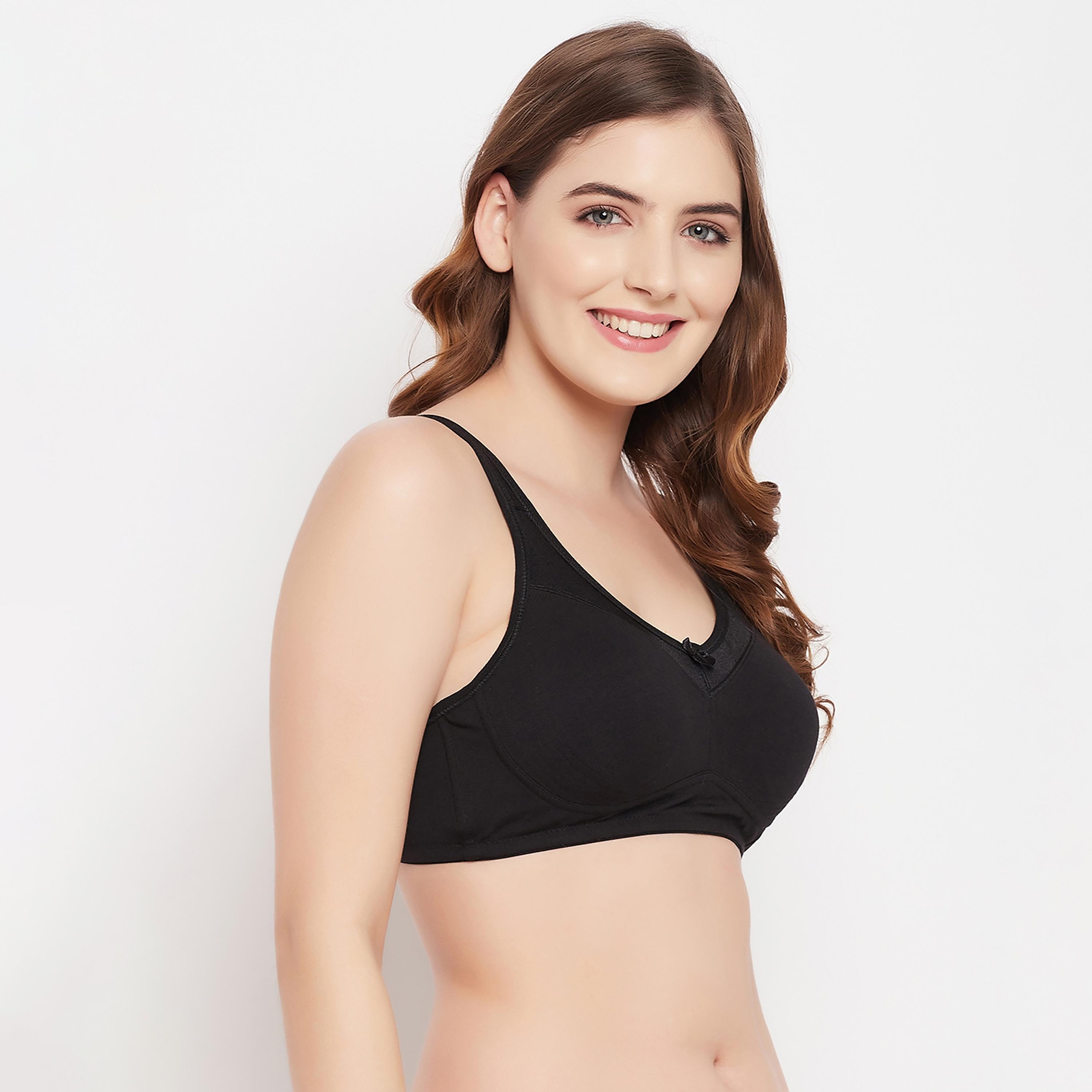 حمالة صدر نسائية كاملة الشكل غير مبطنة وبدون سلك باللون الأسود من كلوفيا - قطن-women-clothing-lingerie-bras-image-3