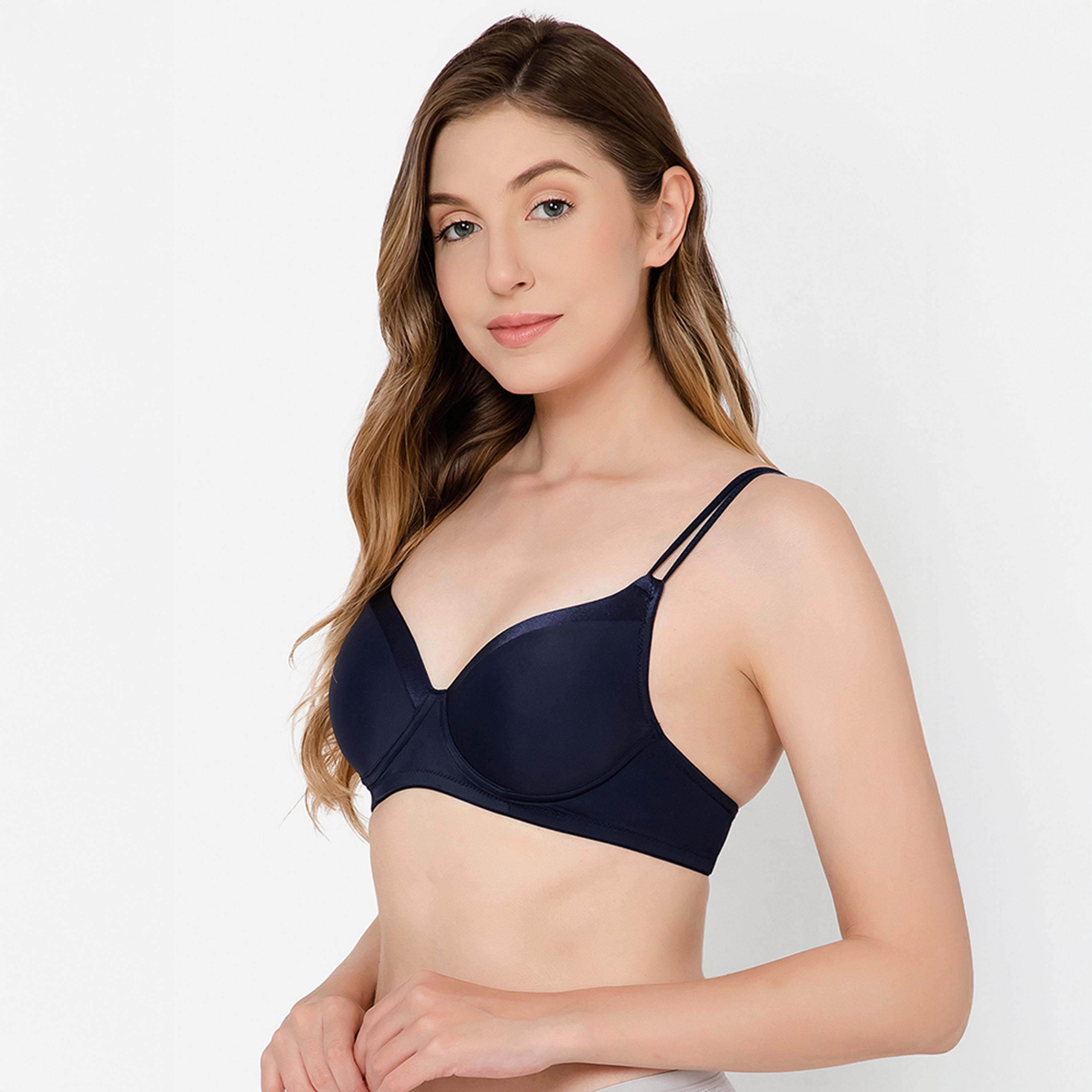 Clovia Level 1 Push Up Padded Underwired Demi Cup Women's Bra in Navy-women-clothing-lingerie-bras-image-2