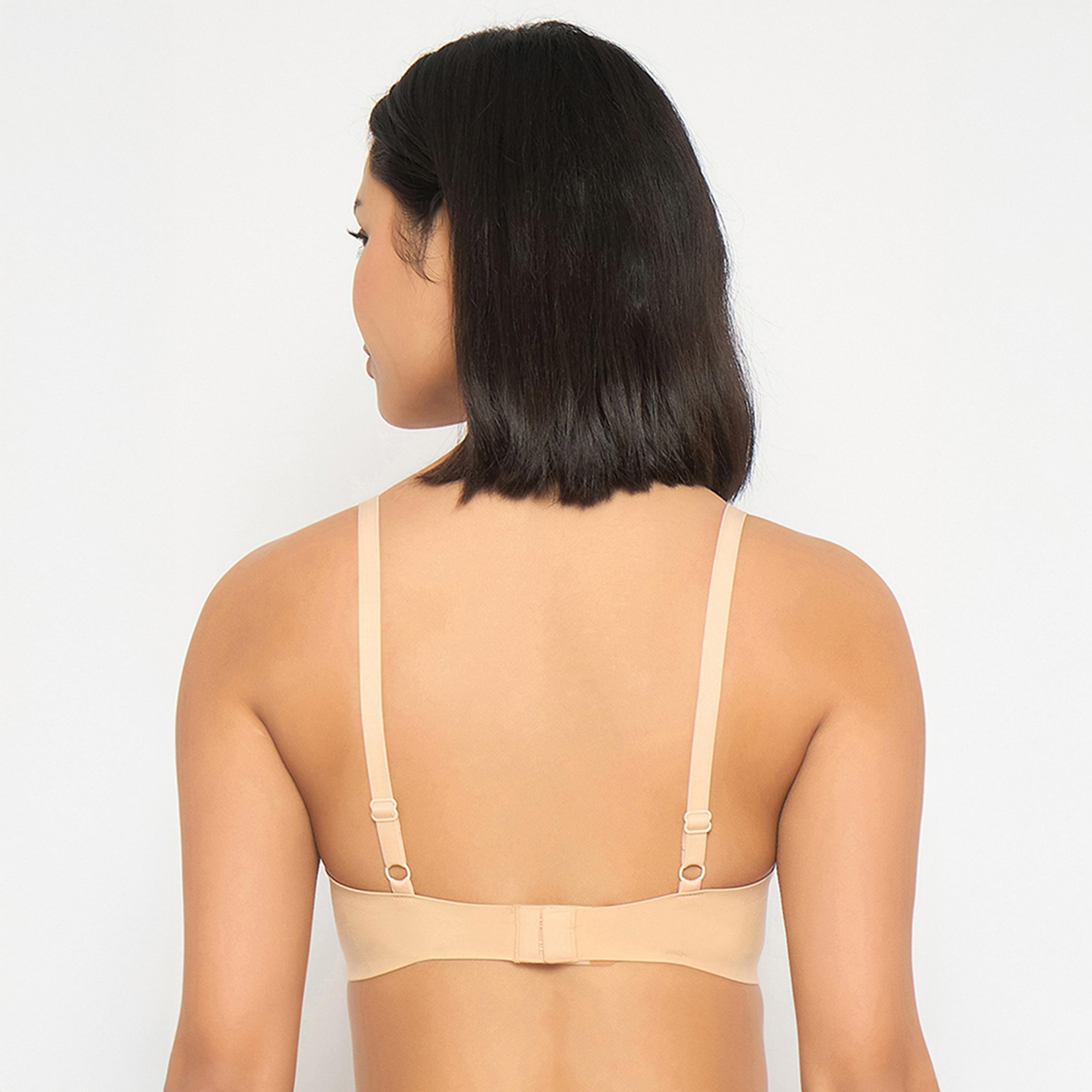 Clovia Padded Non-Wired Full Coverage Seamless Women's Bonded Bra in Nude Colour-women-clothing-lingerie-bras-image-4