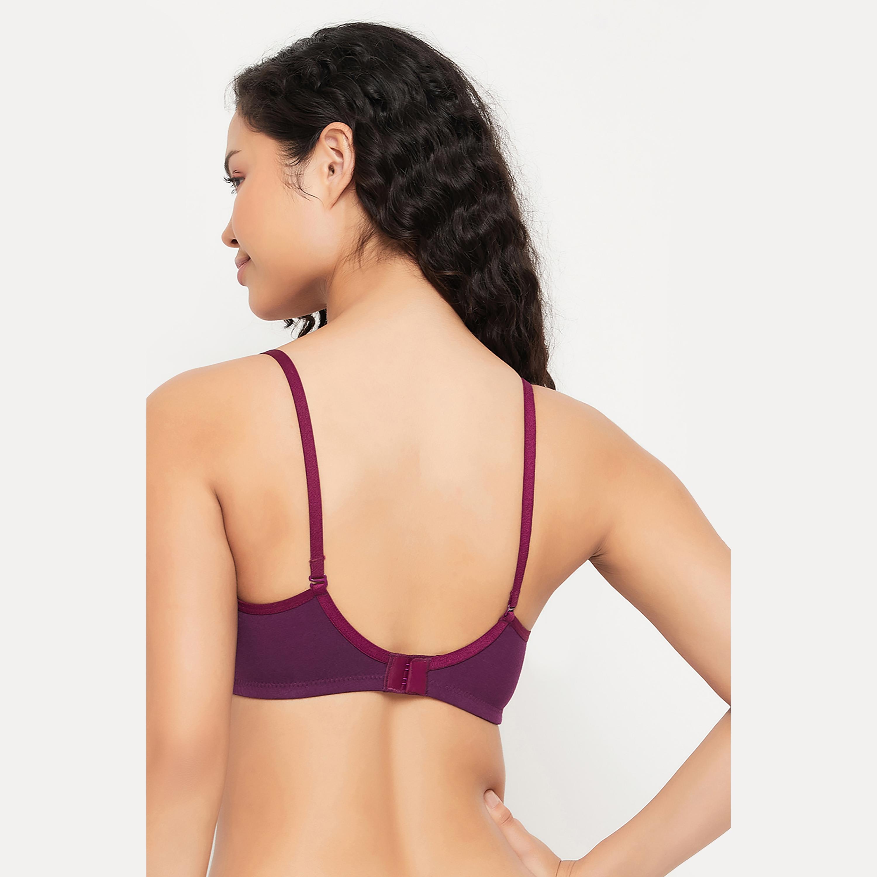 Clovia Padded Non-Wired Full Cup Multiway Women's T-Shirt Bra in Wine Colour - Cotton-women-clothing-lingerie-bras-image-5