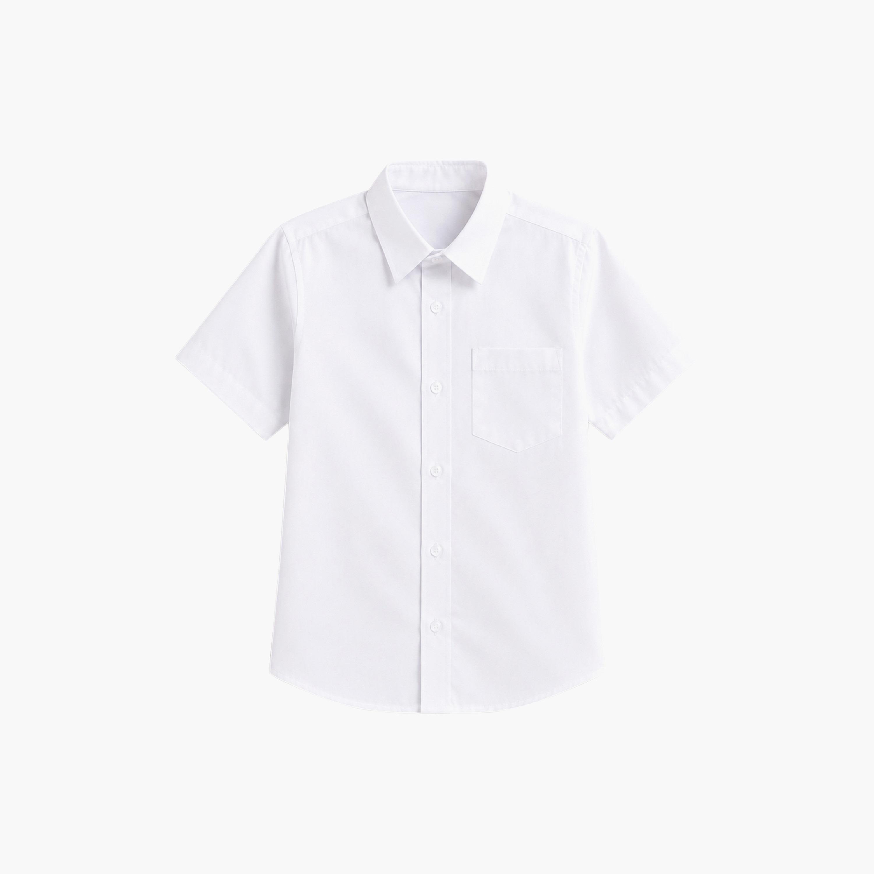 قميص سادة بأكمام قصيرة وياقة من فيكتور أند جين-boys-clothing-shirts-image-3