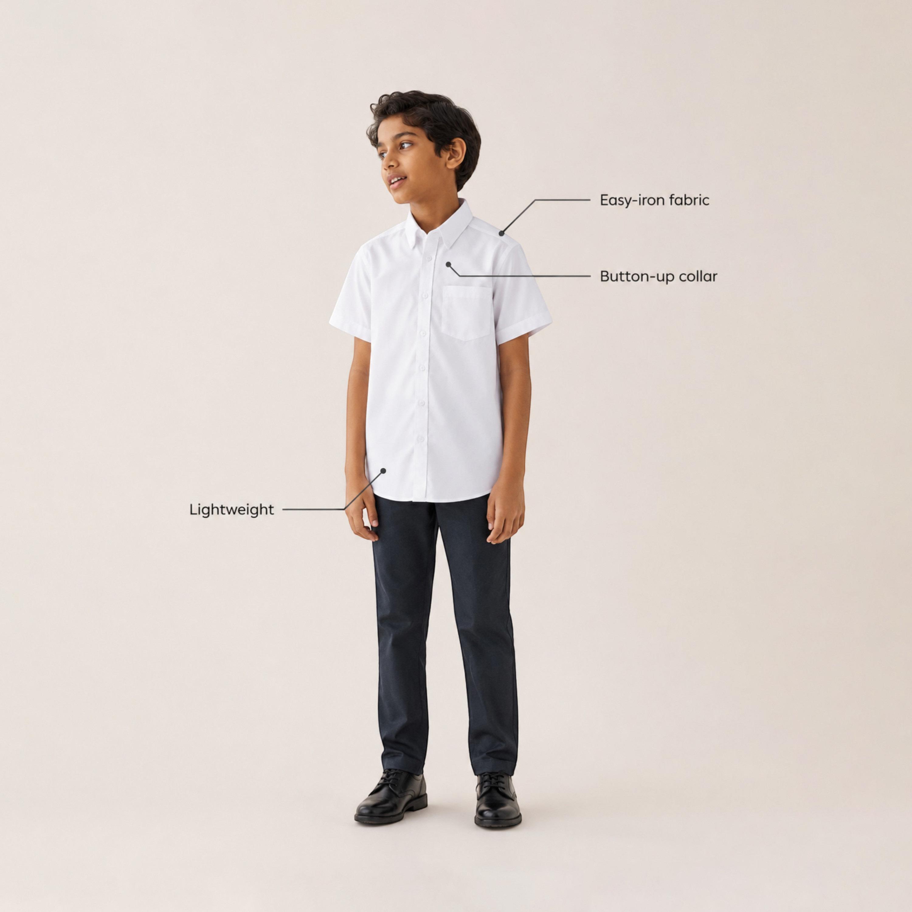 Victor and Jane Short Sleeves Solid Collared Shirt-boys-clothing-shirts-image-2
