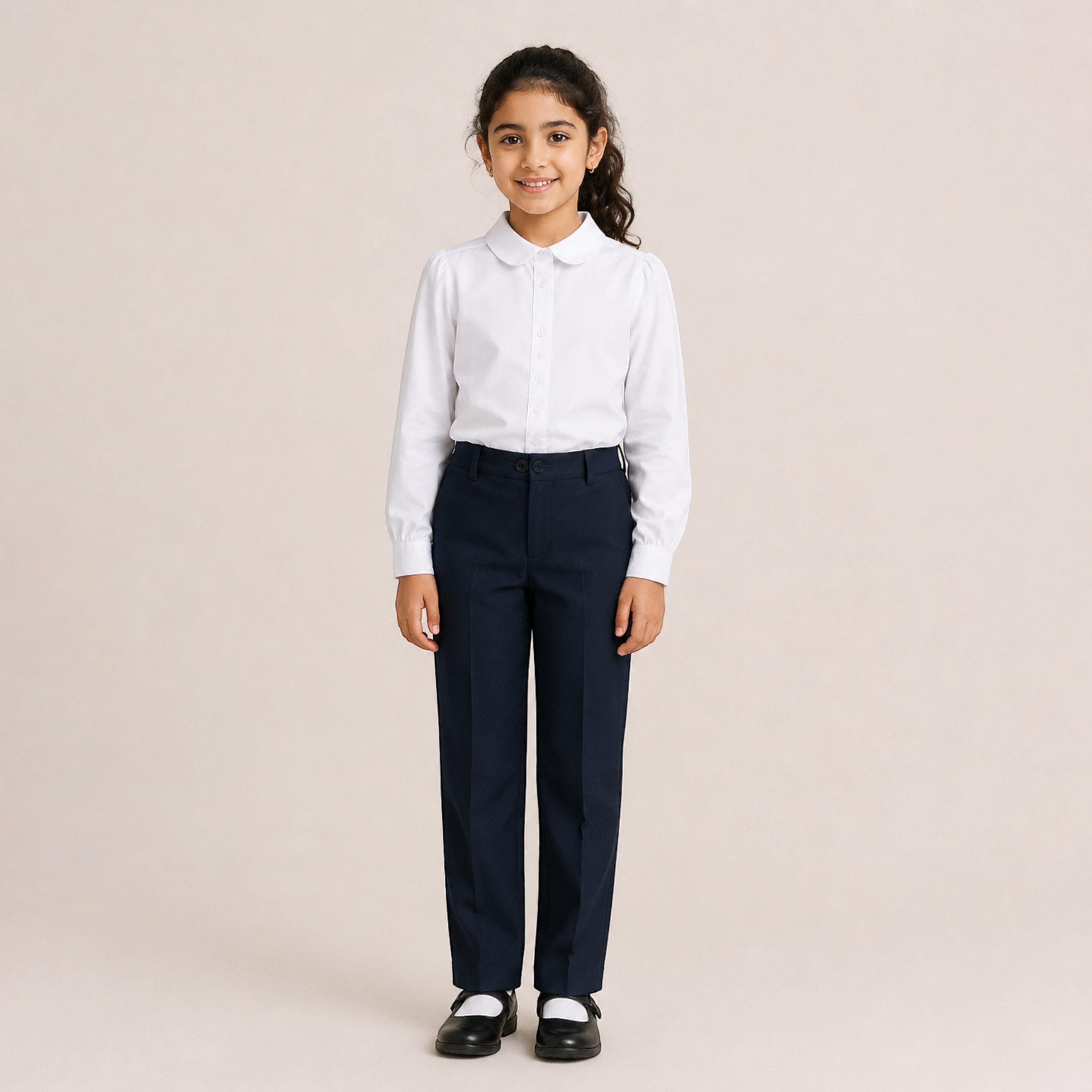 Victor and Jane Long Sleeves Solid Collared Shirt-girls-clothing-blousesandshirts-image-2