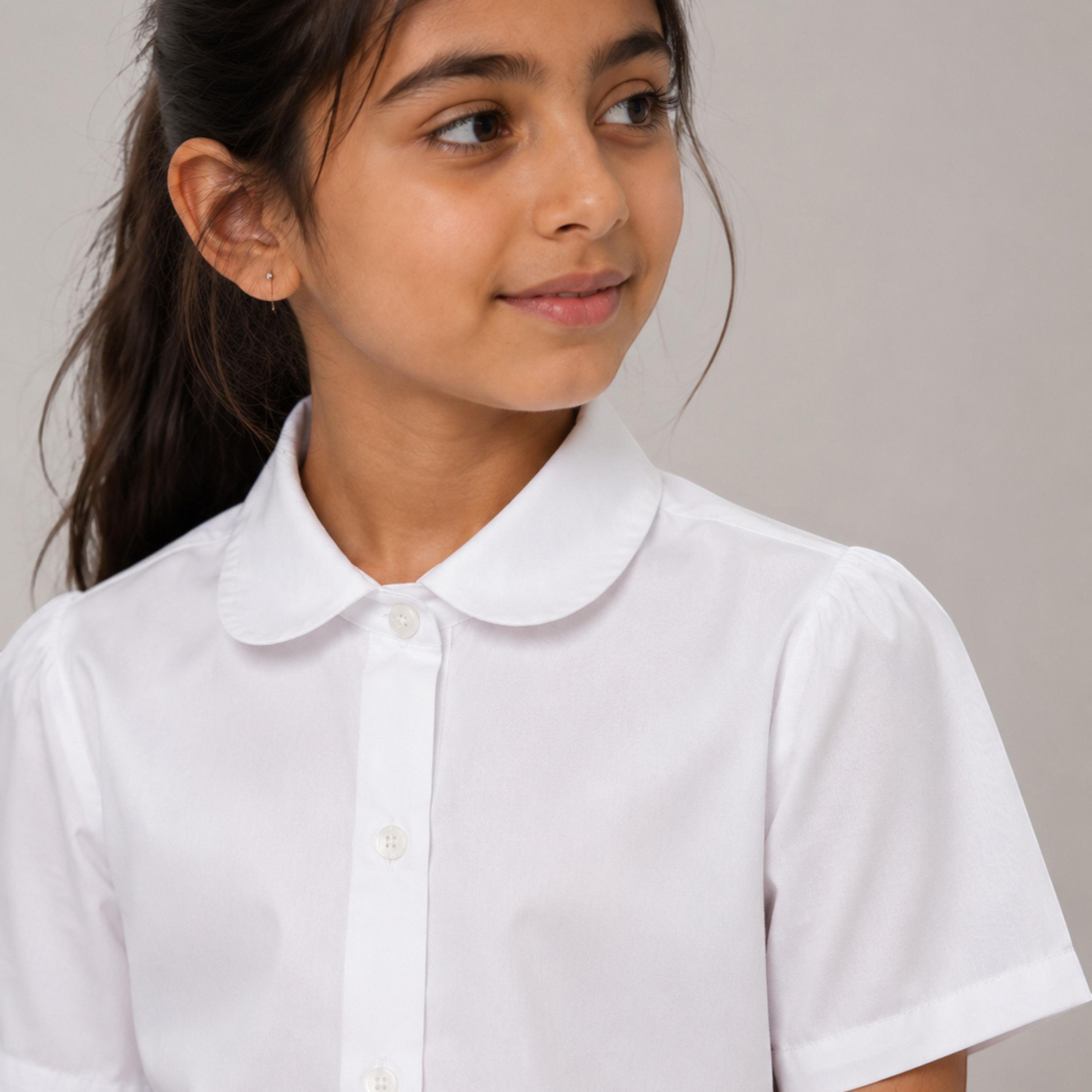 Victor and Jane Short Sleeves Solid Collared Shirt-girls-clothing-blousesandshirts-image-2