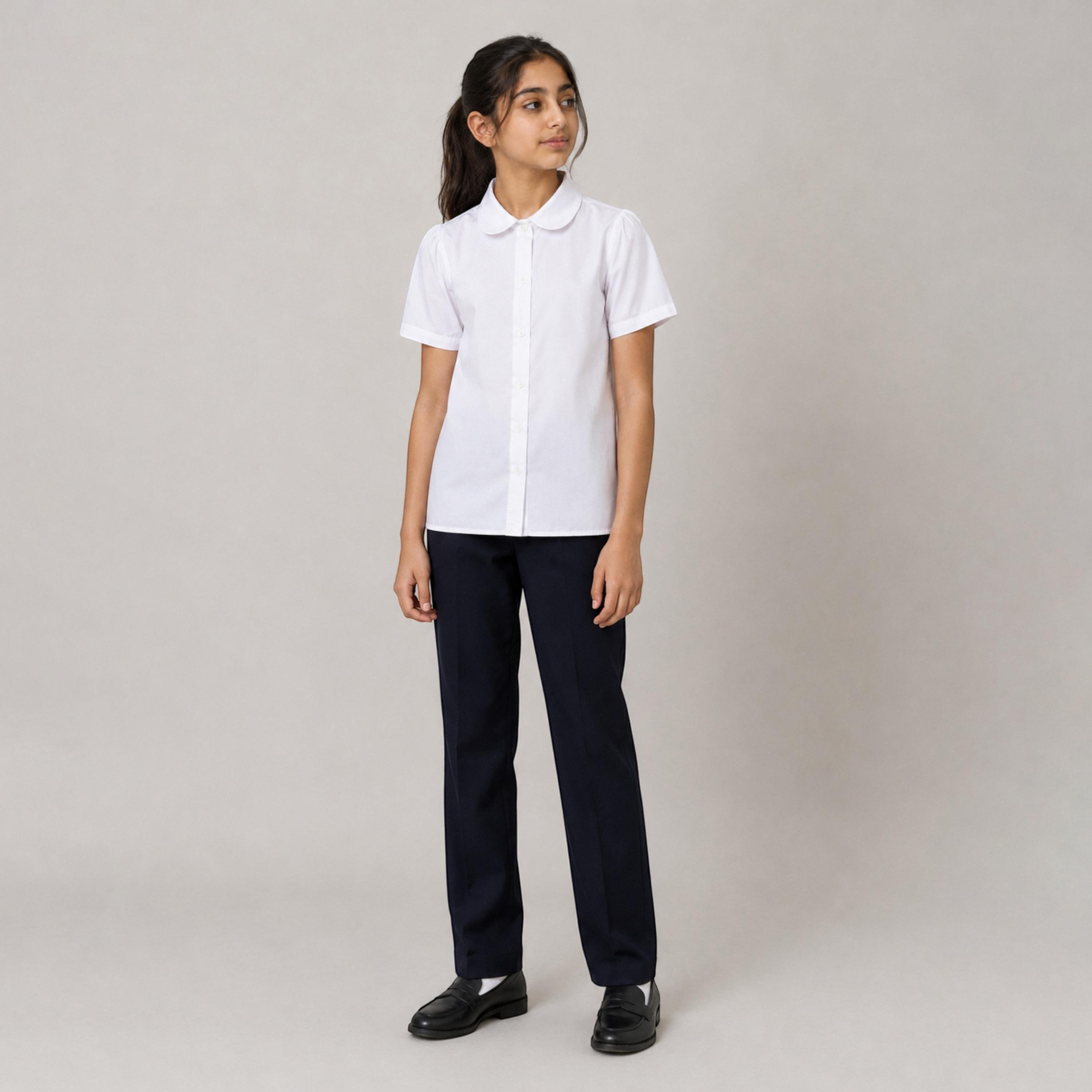 قميص سادة بأكمام قصيرة وياقة من فيكتور أند جين-girls-clothing-blousesandshirts-image-2