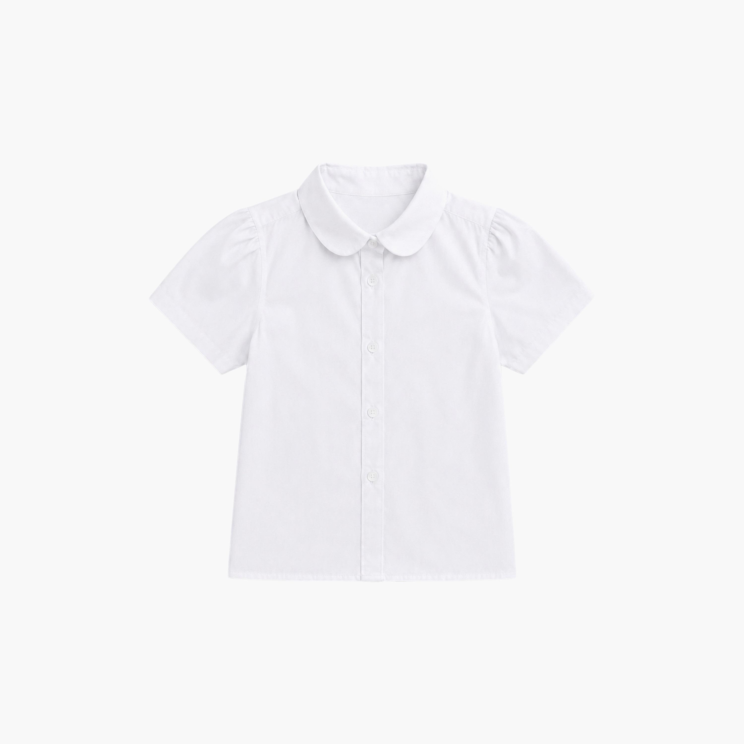 قميص سادة بأكمام قصيرة وياقة من فيكتور أند جين-girls-clothing-blousesandshirts-image-4
