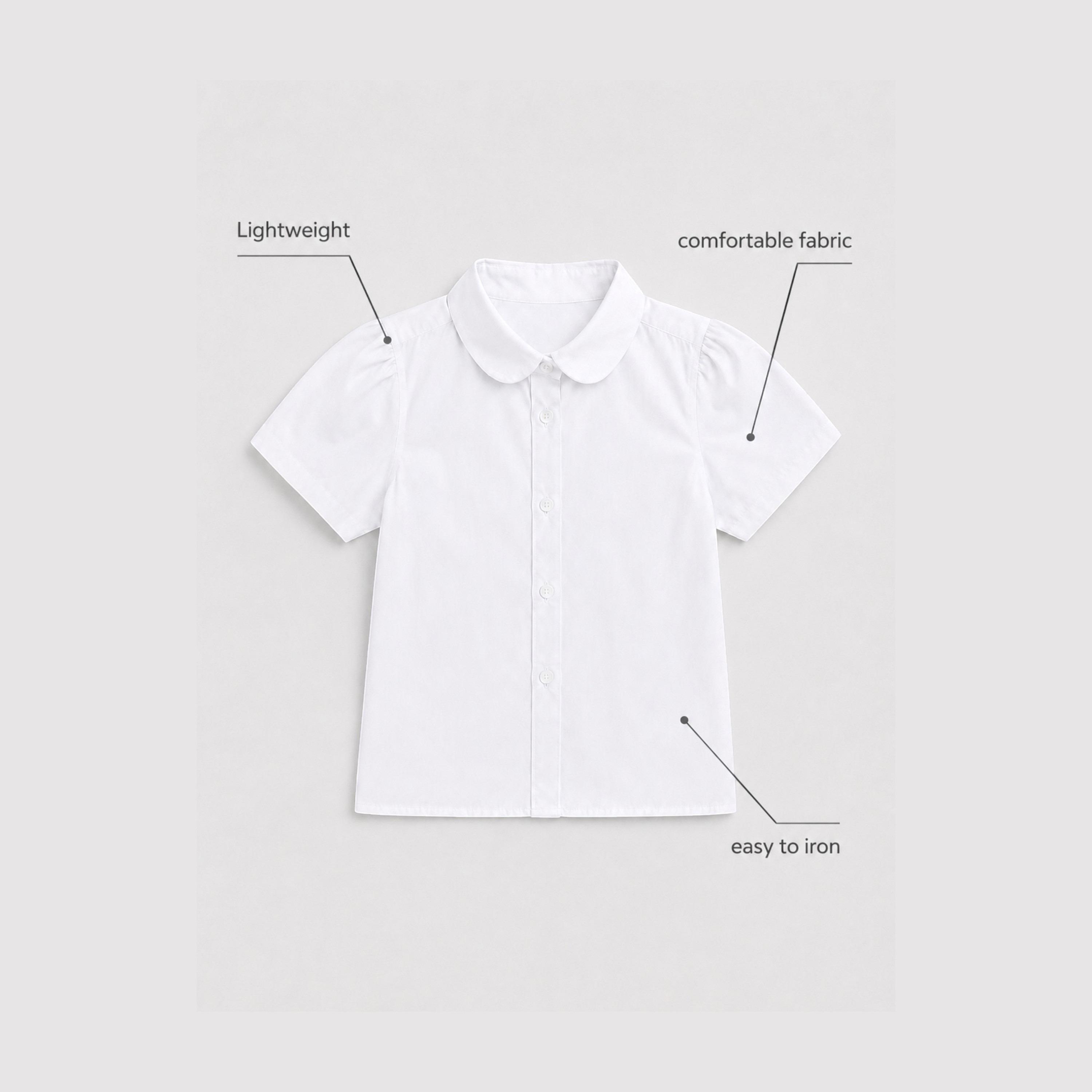 قميص سادة بأكمام قصيرة وياقة من فيكتور أند جين-girls-clothing-blousesandshirts-image-7