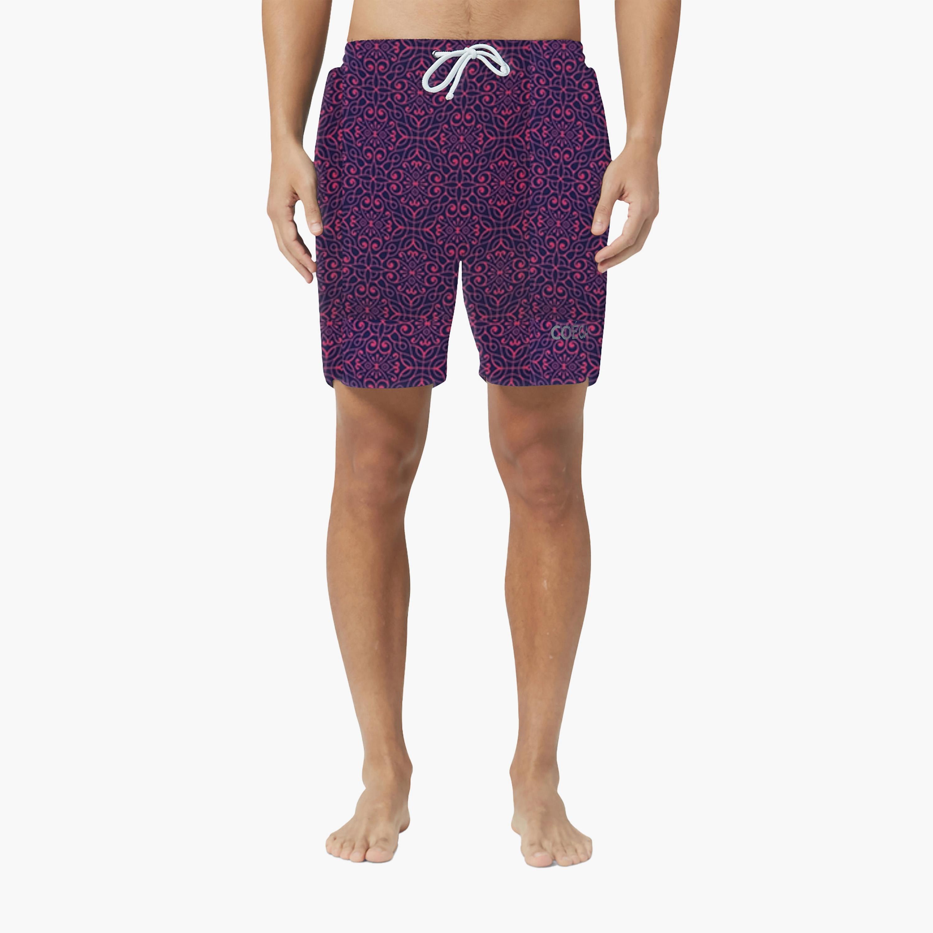 COEGA Sunwear Men's Boardshorts, Pink Lace-men-clothing-swimandbeach-shorts-image-1