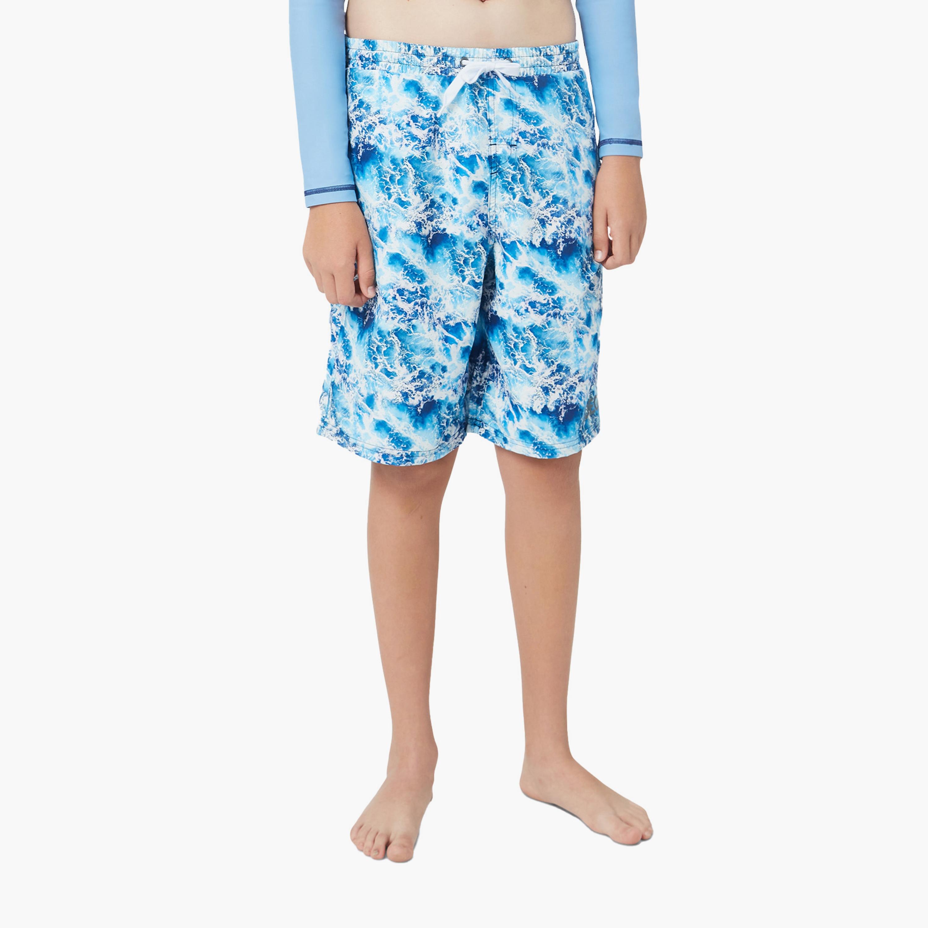 COEGA Boys Youth Boardshorts, Navy Waves-sports-gear-swimming-boy-image-1