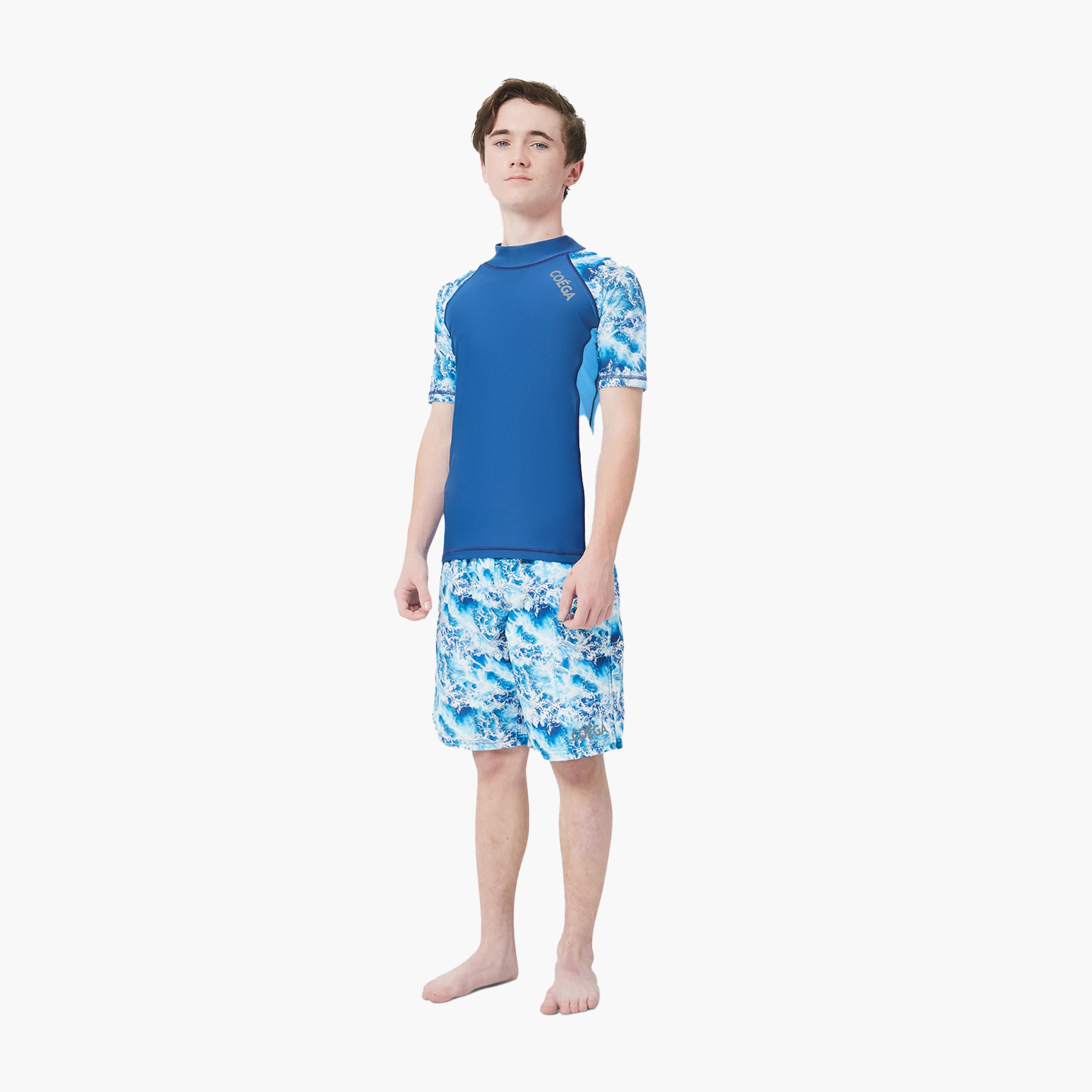 COEGA Boys Youth Boardshorts, Navy Waves-sports-gear-swimming-boy-image-2