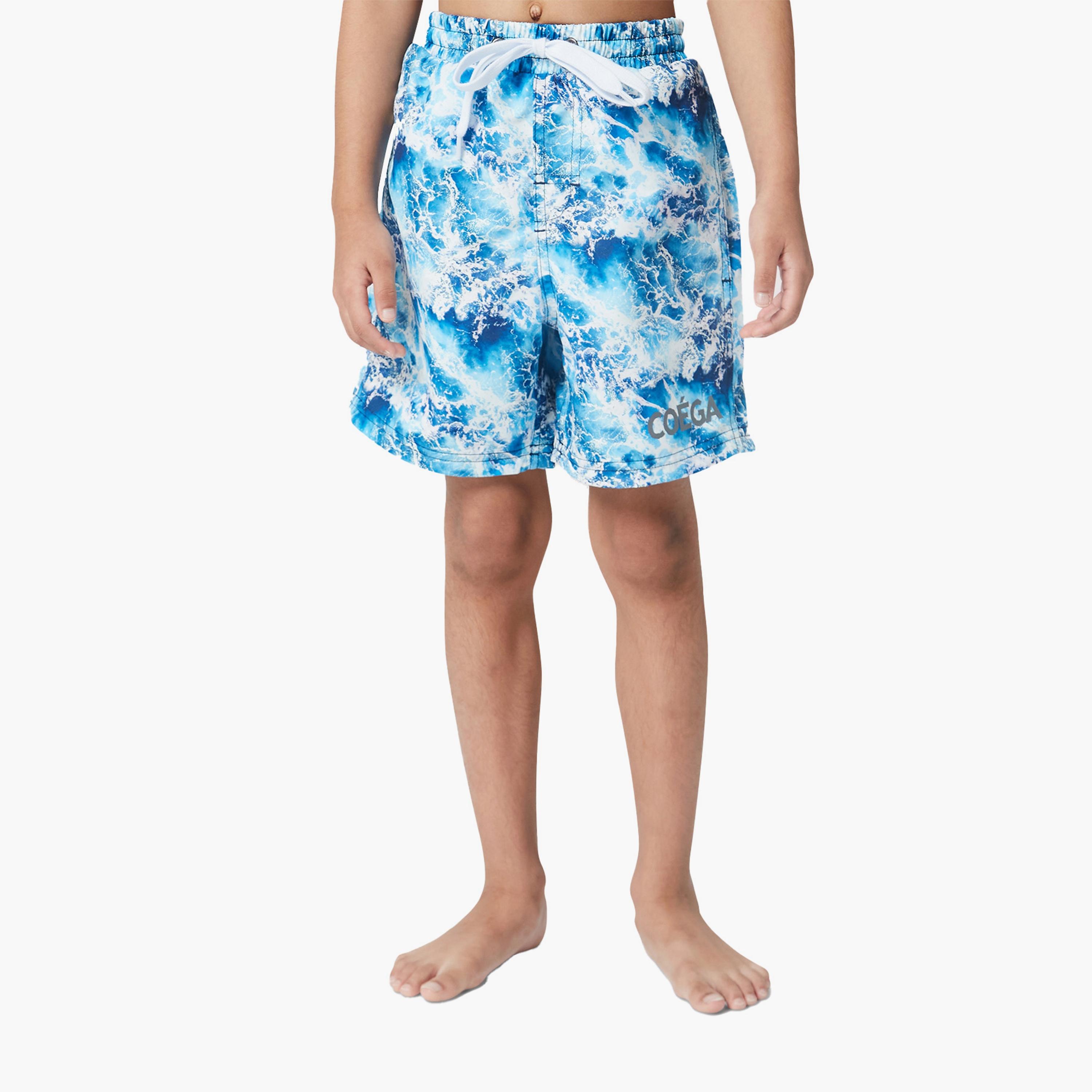 COEGA Boys Kids Boardshorts, Navy Waves-sports-gear-swimming-boy-image-1