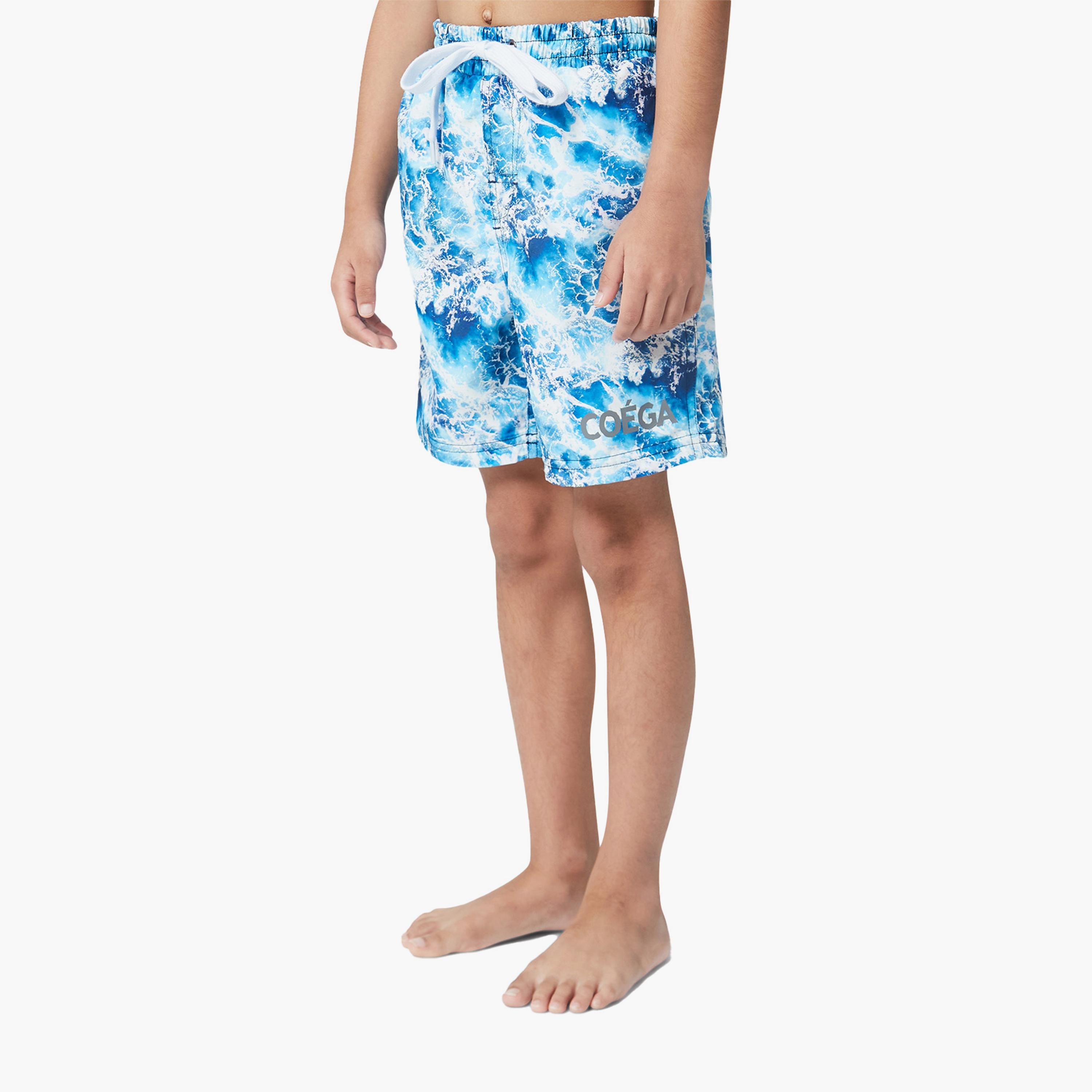 COEGA Boys Kids Boardshorts, Navy Waves-sports-gear-swimming-boy-image-2