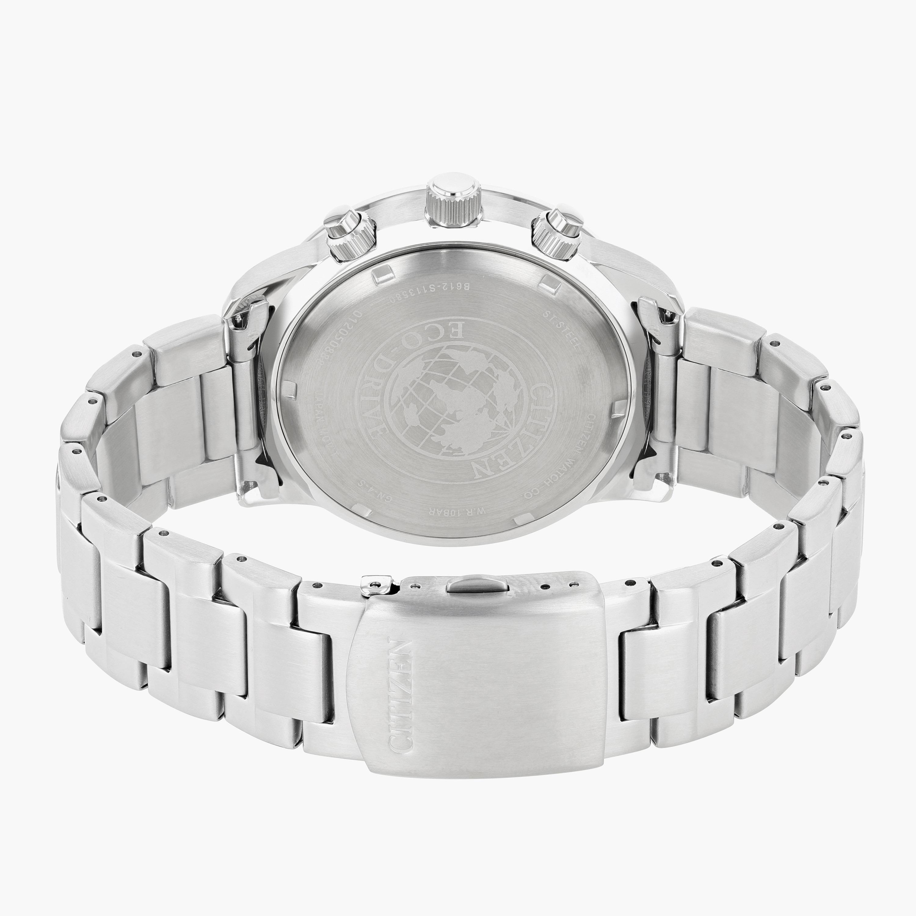 ساعة كرونوجراف فضيّة إيكو درايف بحزام معدني للرجال من سيتيزن - CA069088L-men-watchesandjewellery-watches-image-2