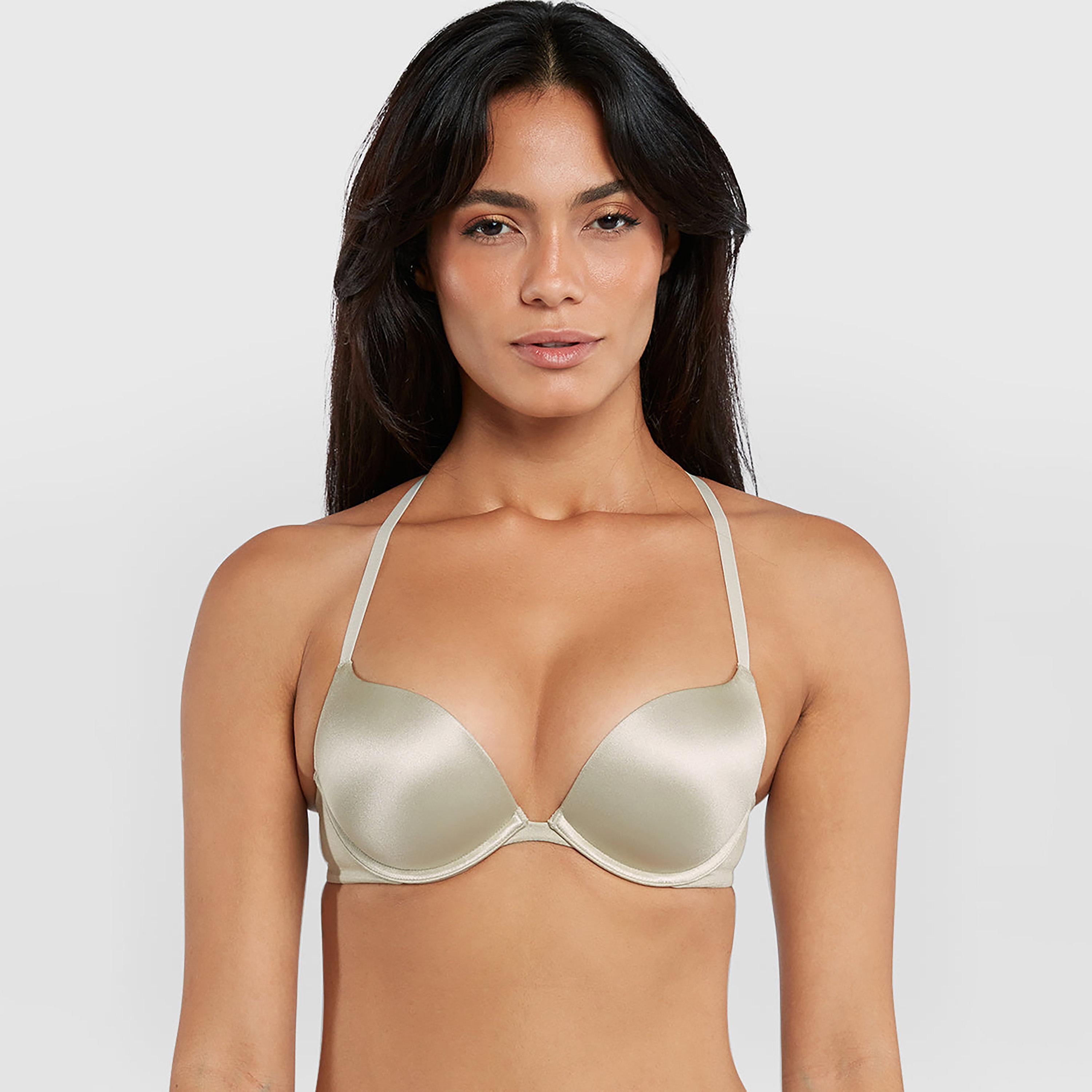 Isla & Evie Obvious Plain Wired Medium Support Gel Padding Women's Plunge Bra-women-clothing-lingerie-bras-image-1