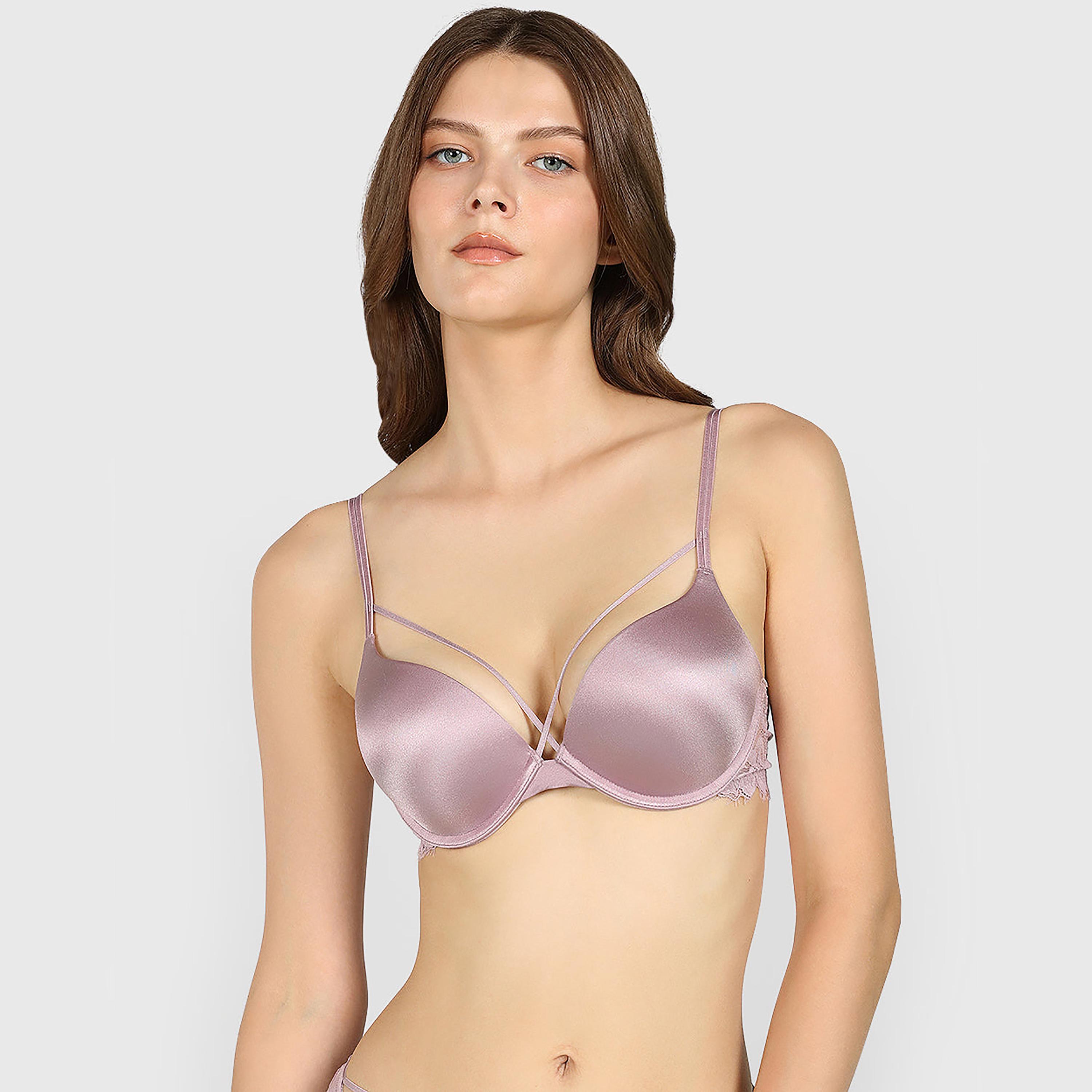 Isla & Evie Obvious Purple Micro Wired High Support Padded Women's Plunge Bra-women-clothing-lingerie-bras-image-1