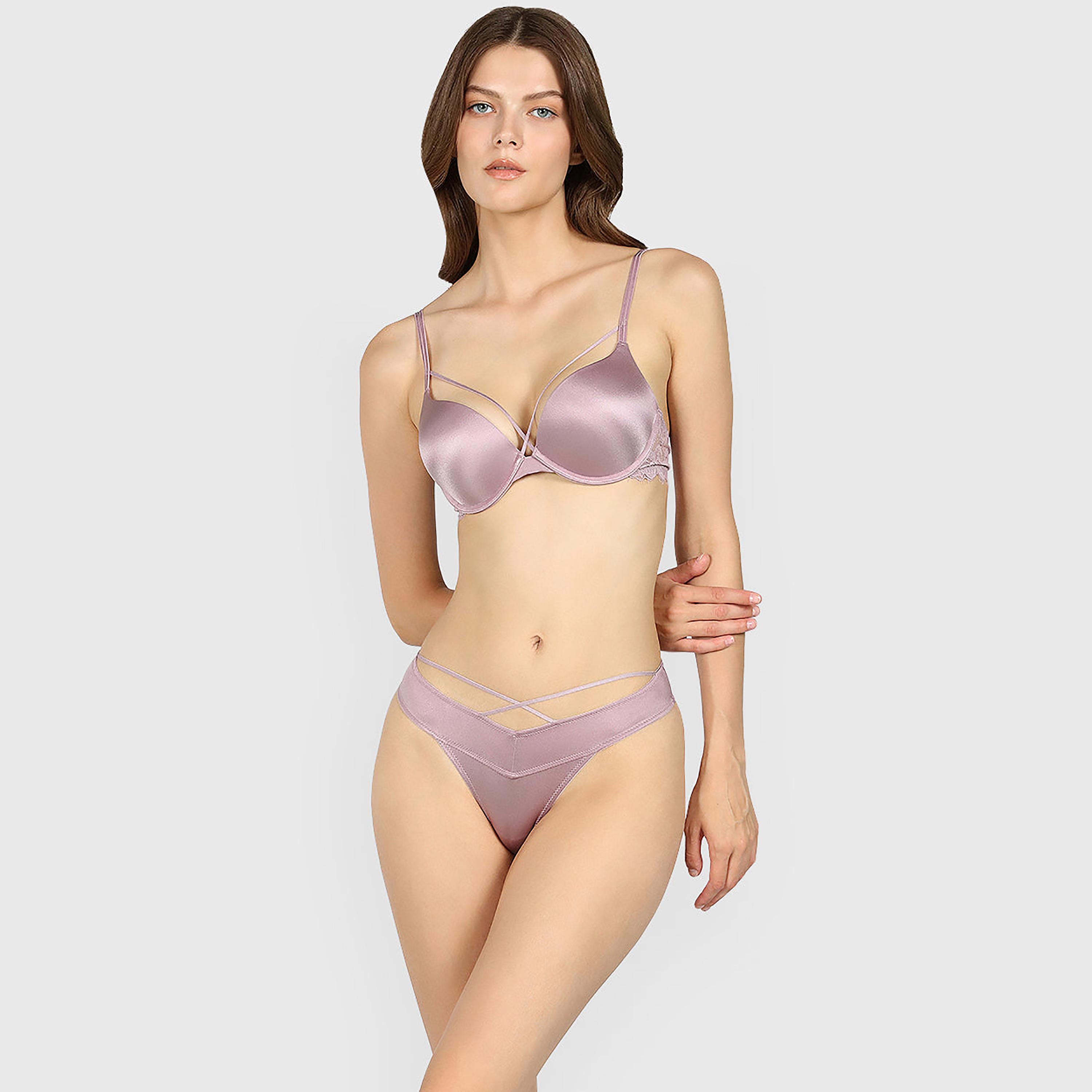 Isla & Evie Obvious Purple Micro Wired High Support Padded Women's Plunge Bra-women-clothing-lingerie-bras-image-3