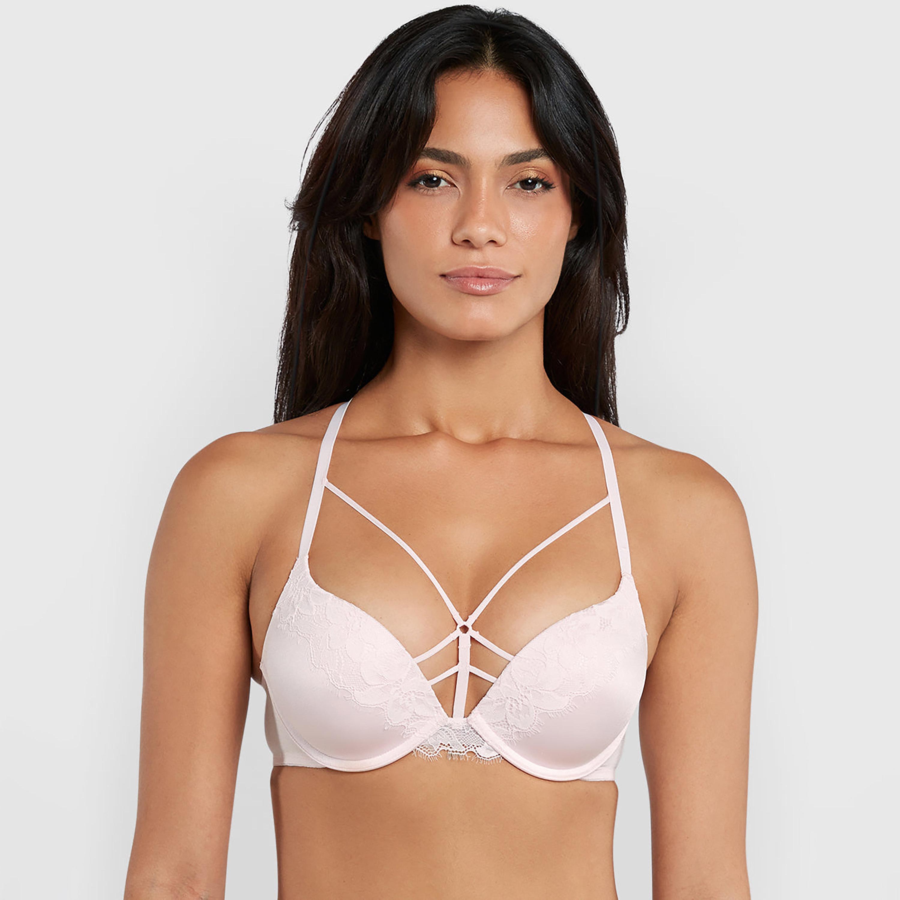 Isla & Evie Obvious Red Lace Wired High Support Padded Women's Plunge Bra-women-clothing-lingerie-bras-image-1
