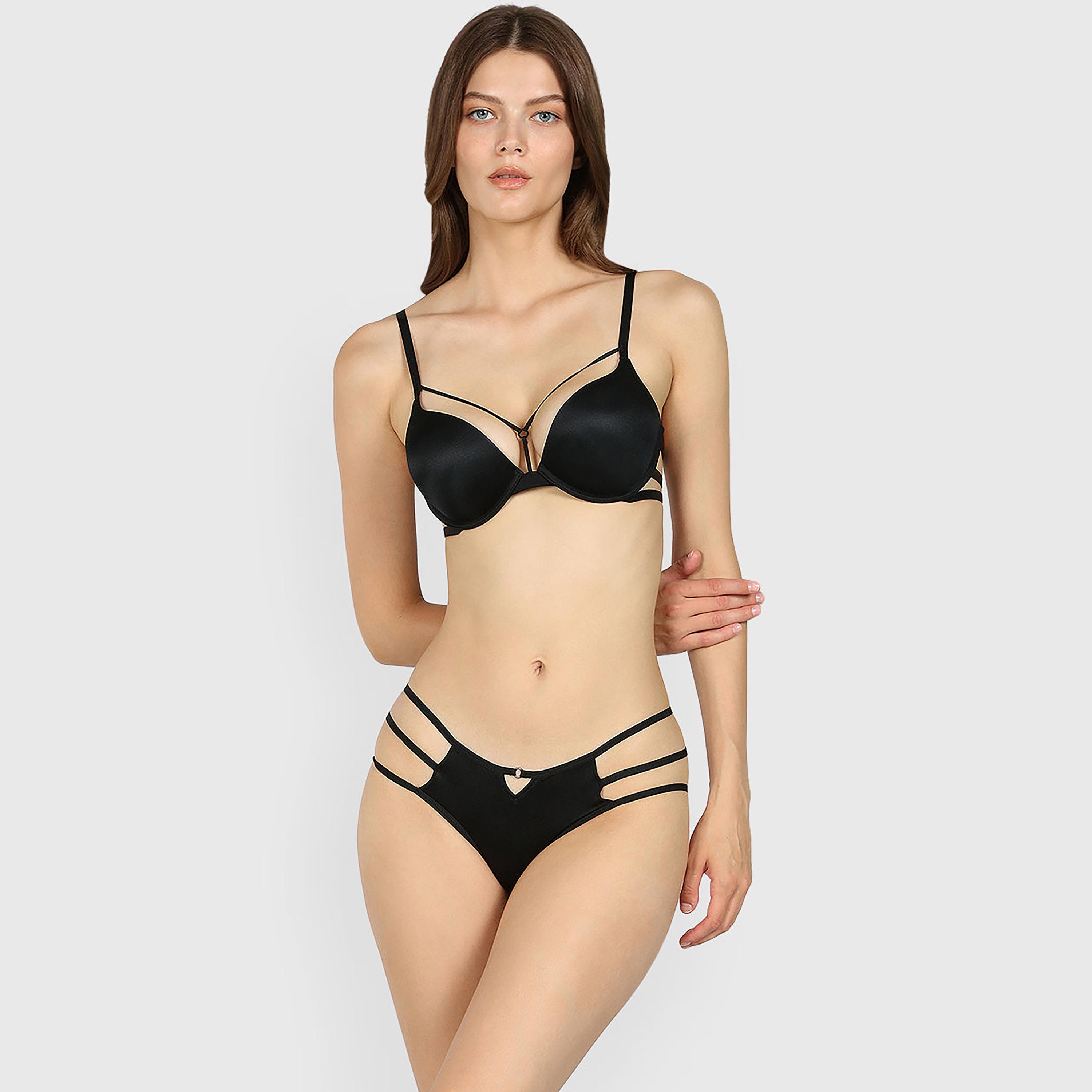 Isla & Evie Obvious Micro Wired High Support Padded Women's Plunge Bra-women-clothing-lingerie-bras-image-3