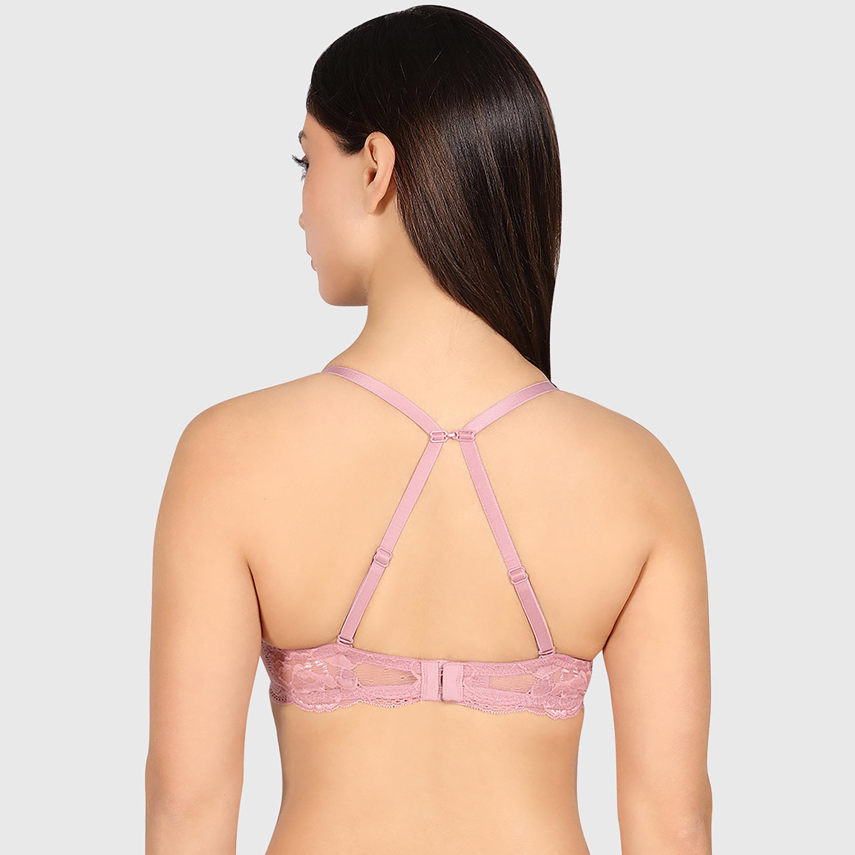 Isla & Evie Obvious Lace Wired Medium Support Padded Women's Double Push-Up Plunge Bra-women-clothing-lingerie-bras-image-3