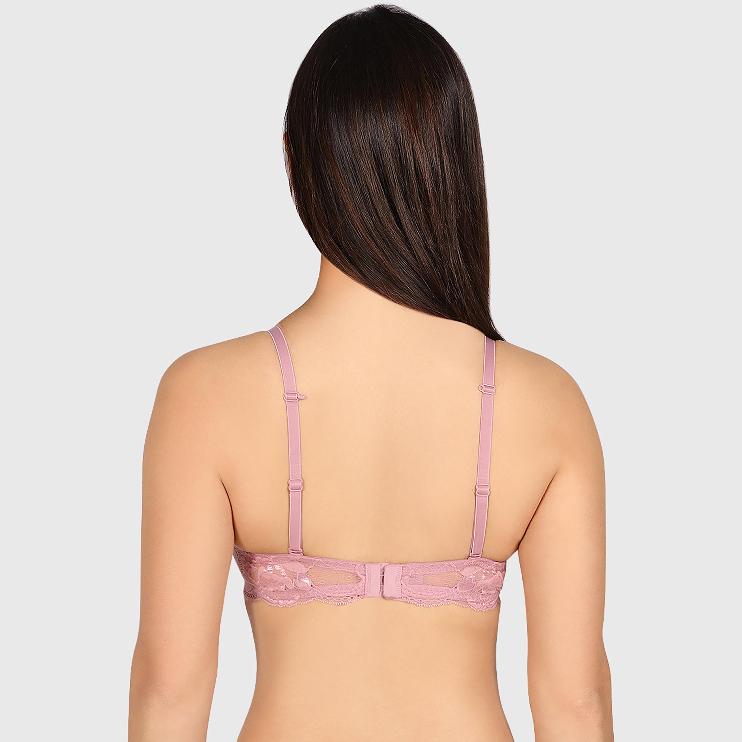 Isla & Evie Obvious Lace Wired Medium Support Padded Women's Double Push-Up Plunge Bra-women-clothing-lingerie-bras-image-4