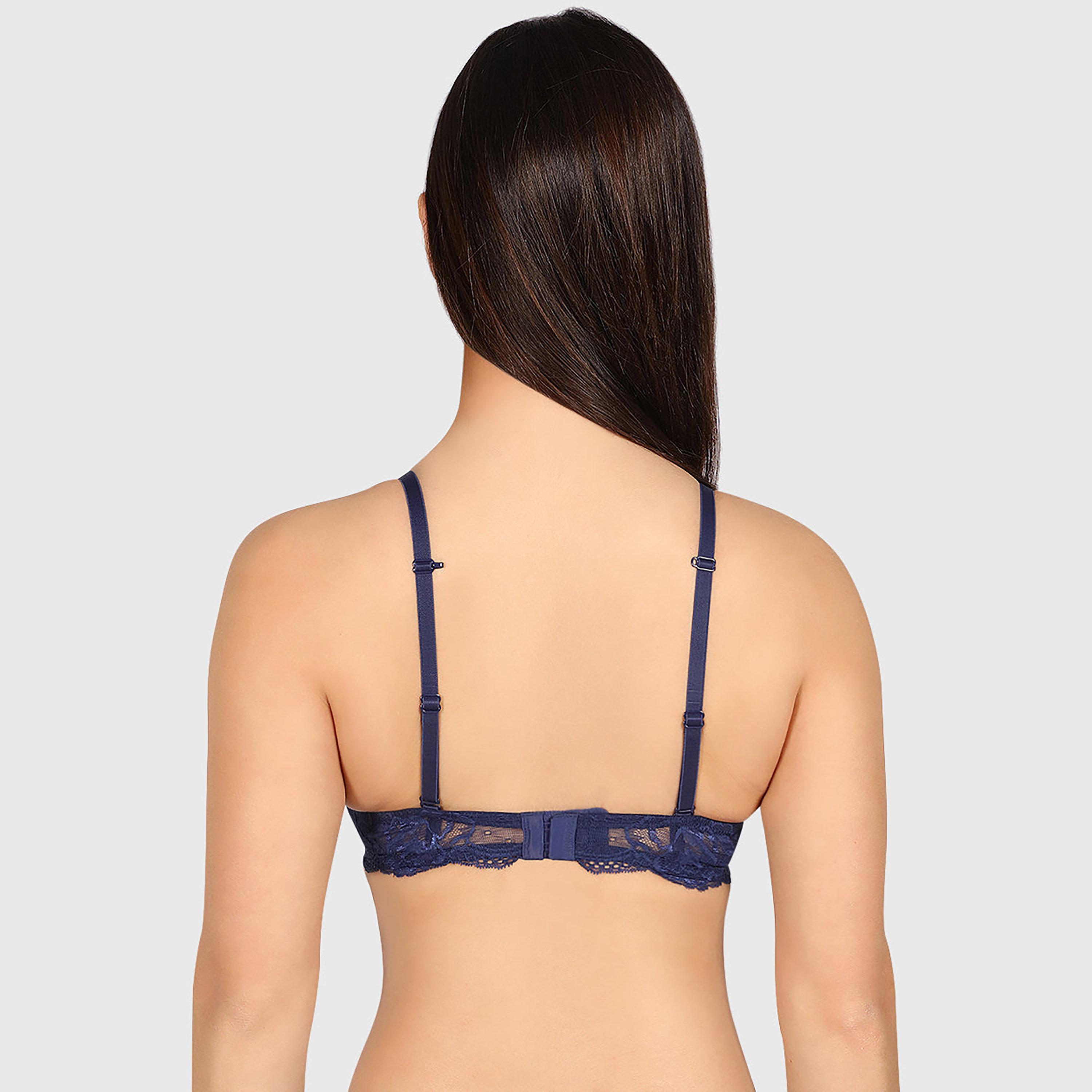 Isla & Evie Obvious Lace Wired Medium Support Padded Women's Double Push-Up Plunge Bra-women-clothing-lingerie-bras-image-4
