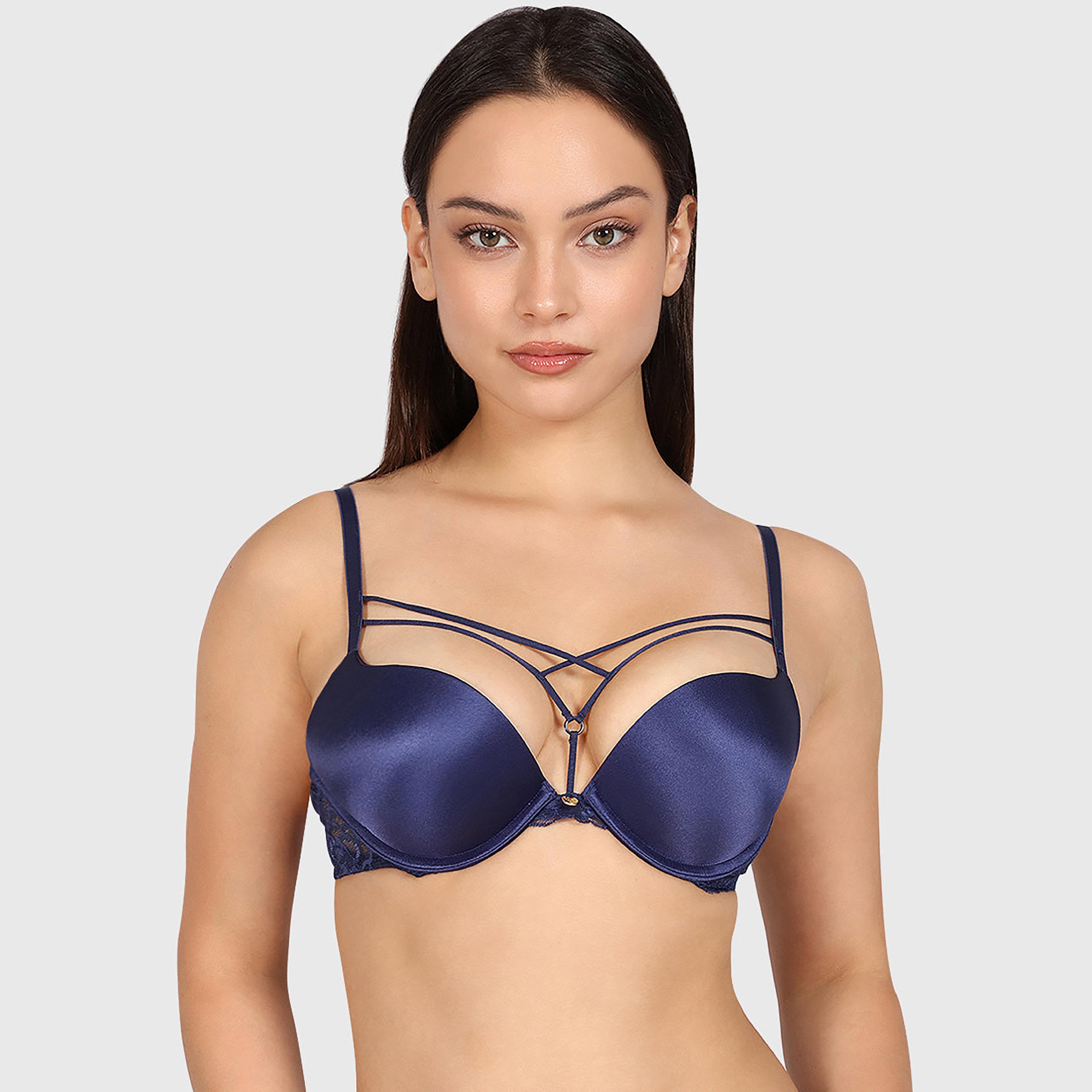 Isla & Evie Obvious Lace Wired Medium Support Gel Padding Women's Plunge Bra-women-clothing-lingerie-bras-image-1