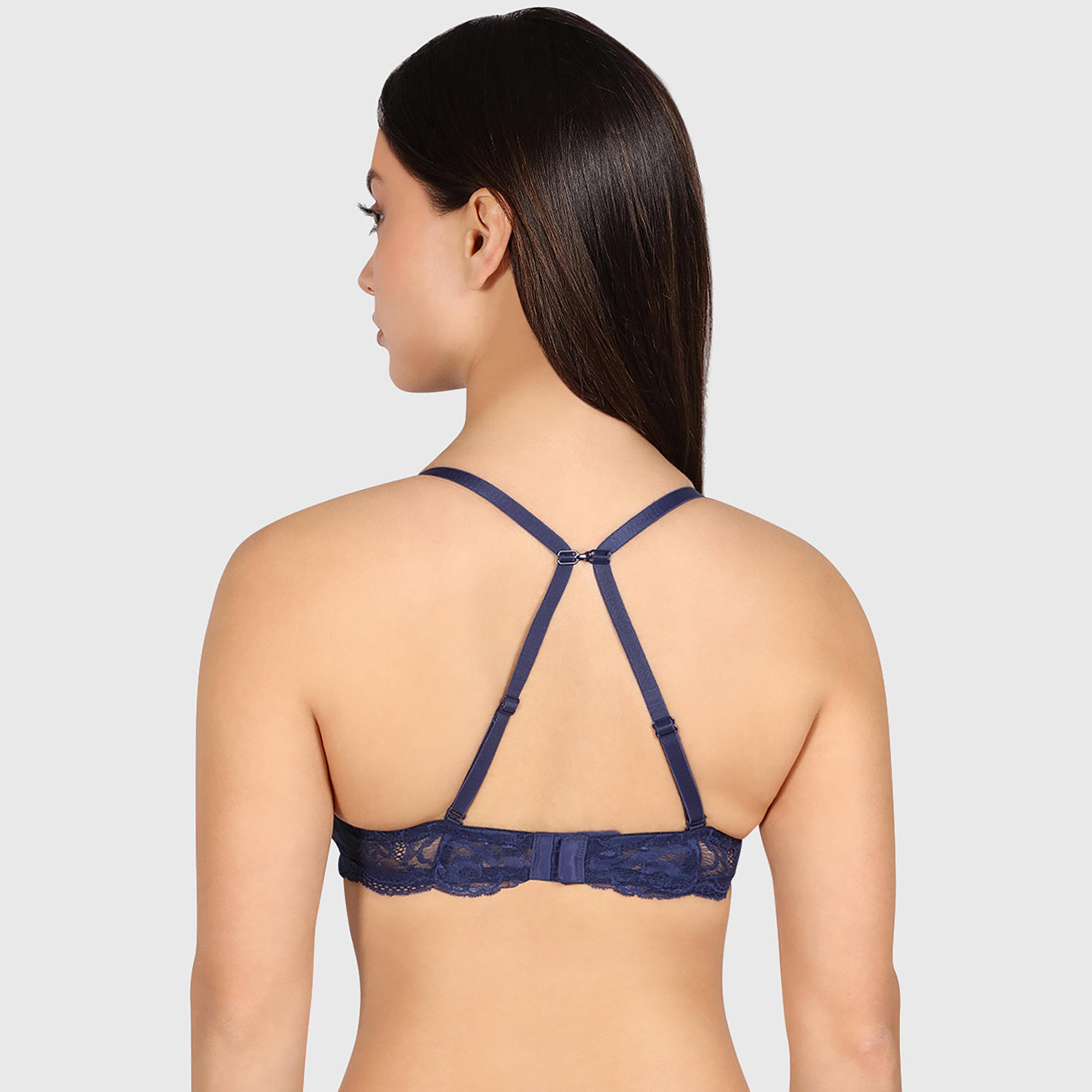 Isla & Evie Obvious Lace Wired Medium Support Gel Padding Women's Plunge Bra-women-clothing-lingerie-bras-image-3