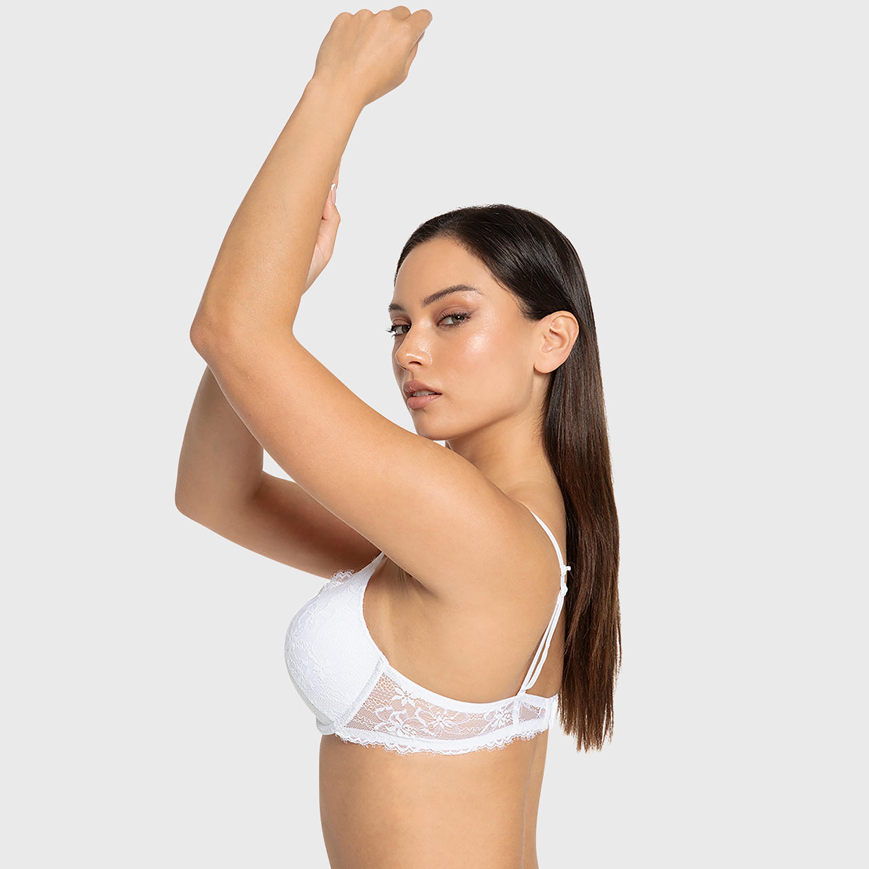 حمالة صدر بلانج بدانتيل زهور ودعم عال وحشوة دبل بوش أب وسلك سفلي من إيسلا آند إيفي-women-clothing-lingerie-bras-image-2