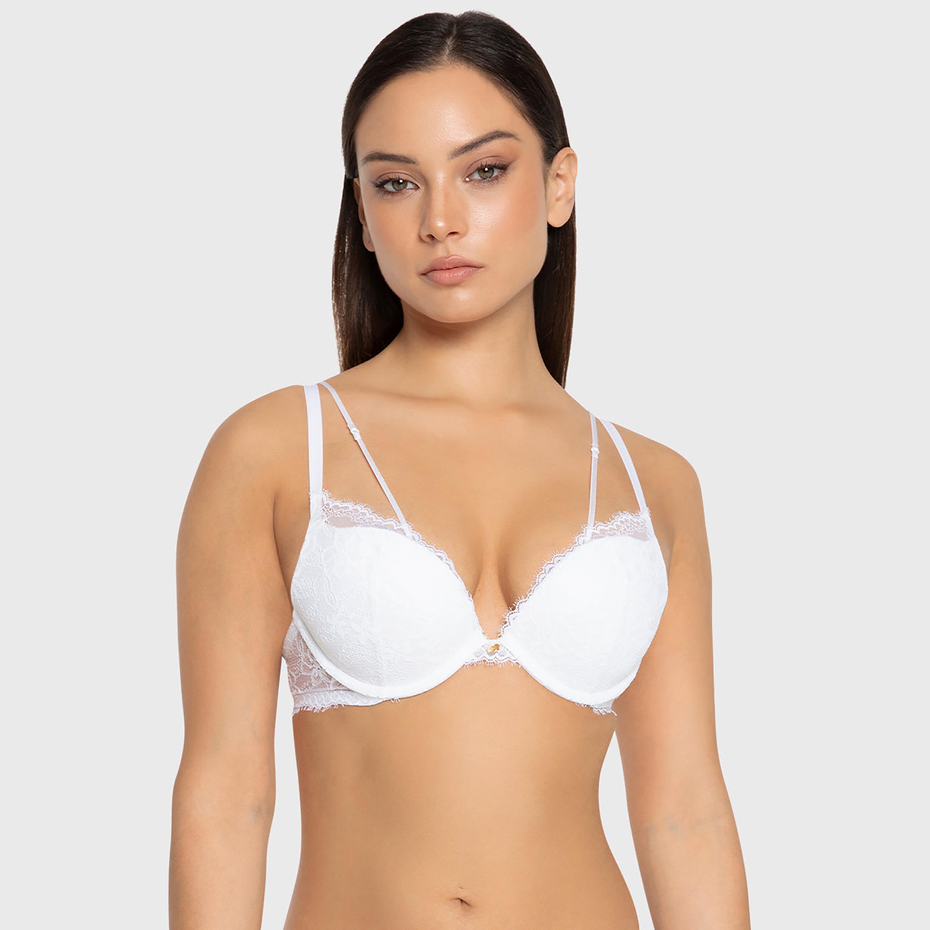 حمالة صدر بلانج بدانتيل زهور أبيض ودعم عال وحشوة جل وسلك سفلي من إيسلا آند إيفي-women-clothing-lingerie-bras-image-1