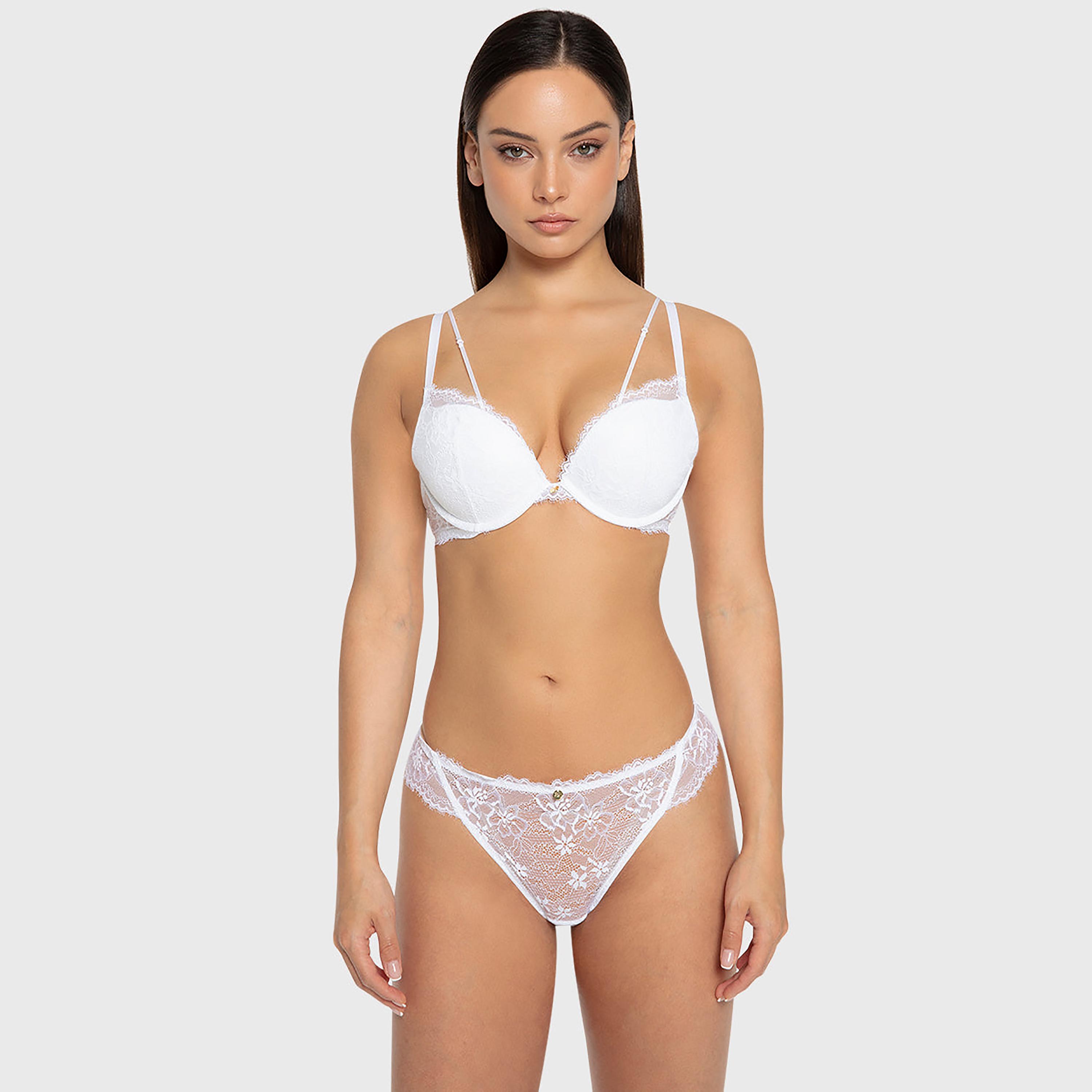 حمالة صدر بلانج بدانتيل زهور أبيض ودعم عال وحشوة جل وسلك سفلي من إيسلا آند إيفي-women-clothing-lingerie-bras-image-2