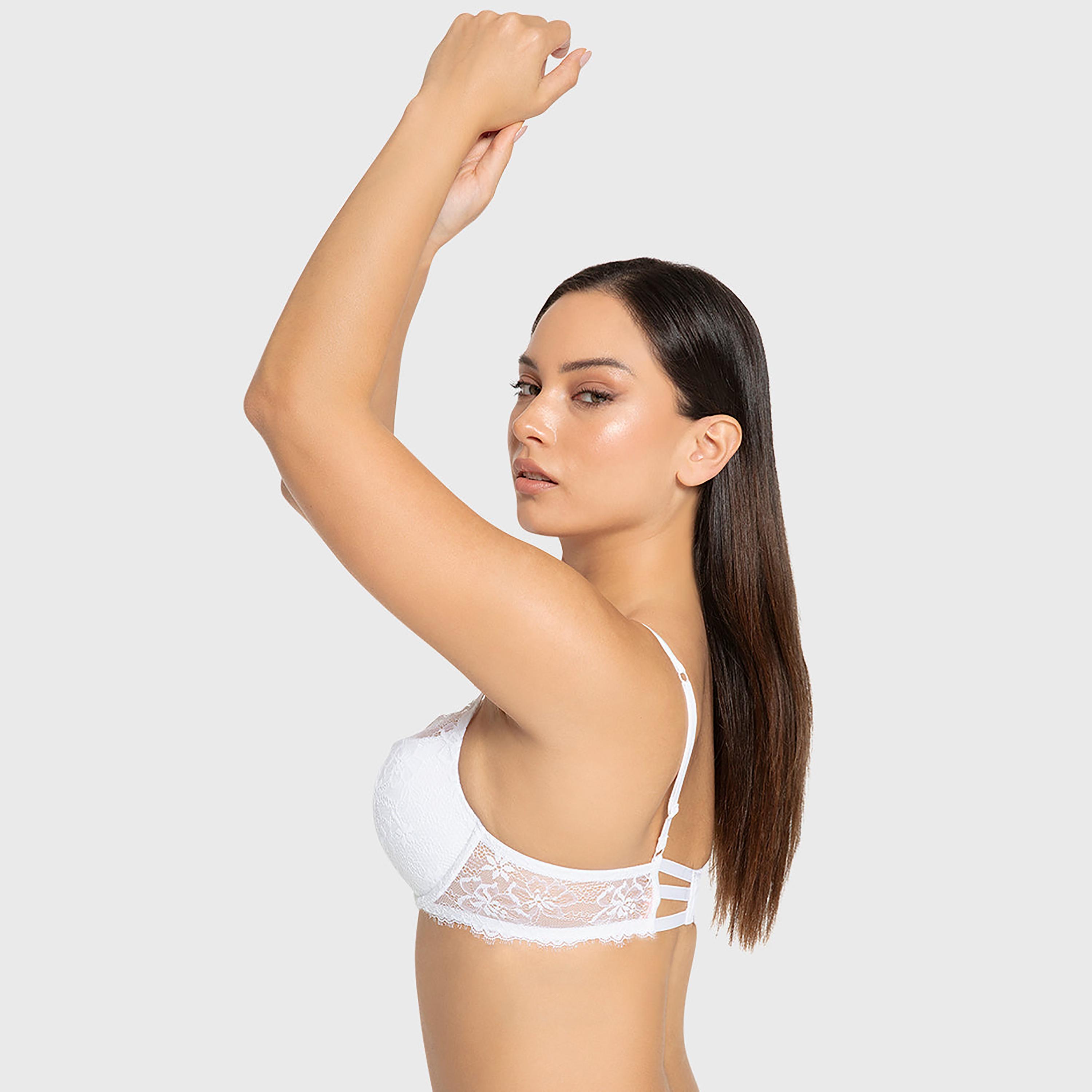 حمالة صدر بلانج بدانتيل زهور أبيض ودعم عال وحشوة جل وسلك سفلي من إيسلا آند إيفي-women-clothing-lingerie-bras-image-4