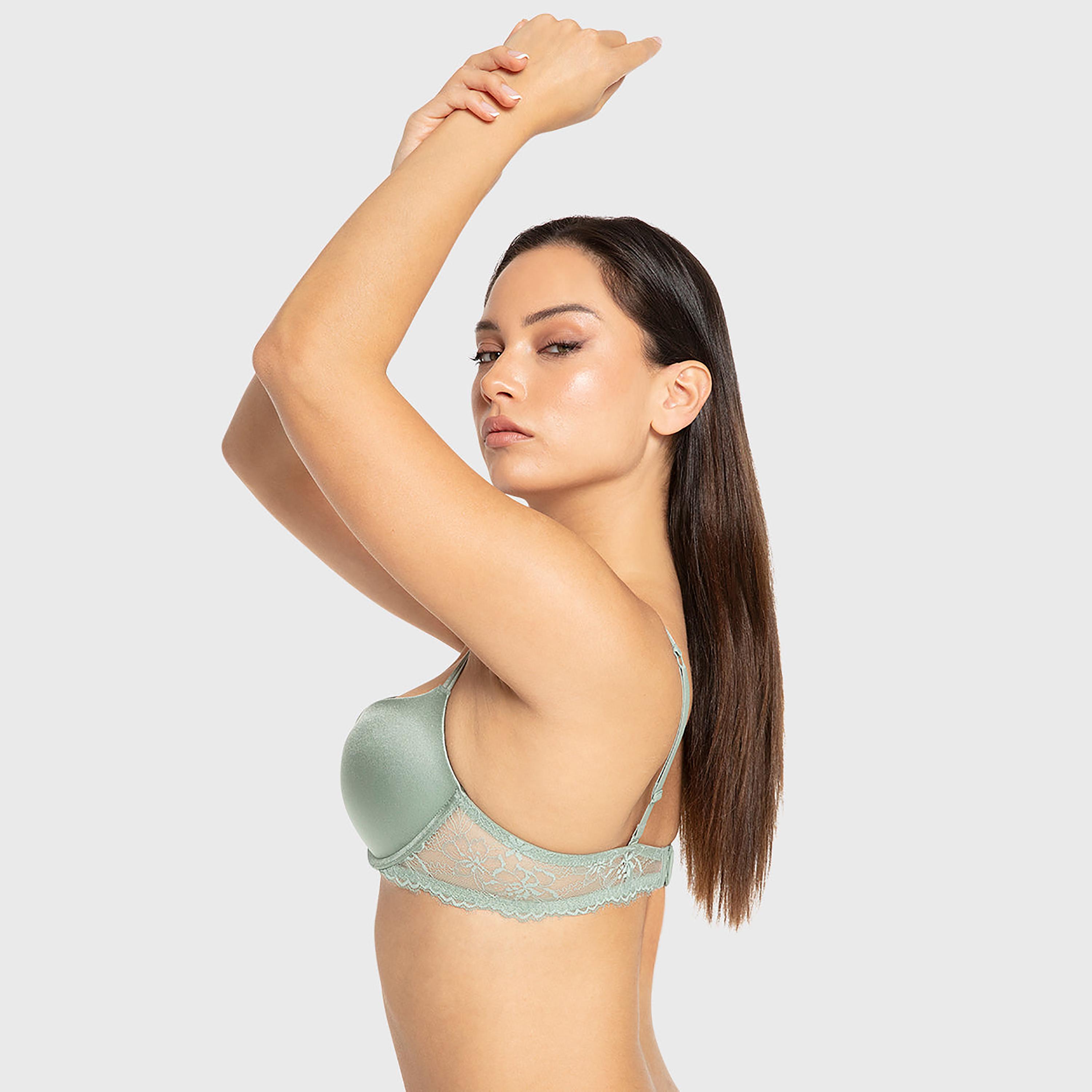 حمالة صدر بلانج لون أخضر فاتح سادة ودعم عال وحشوة جل وسلك سفلي من إيسلا آند إيفي-women-clothing-lingerie-bras-image-4