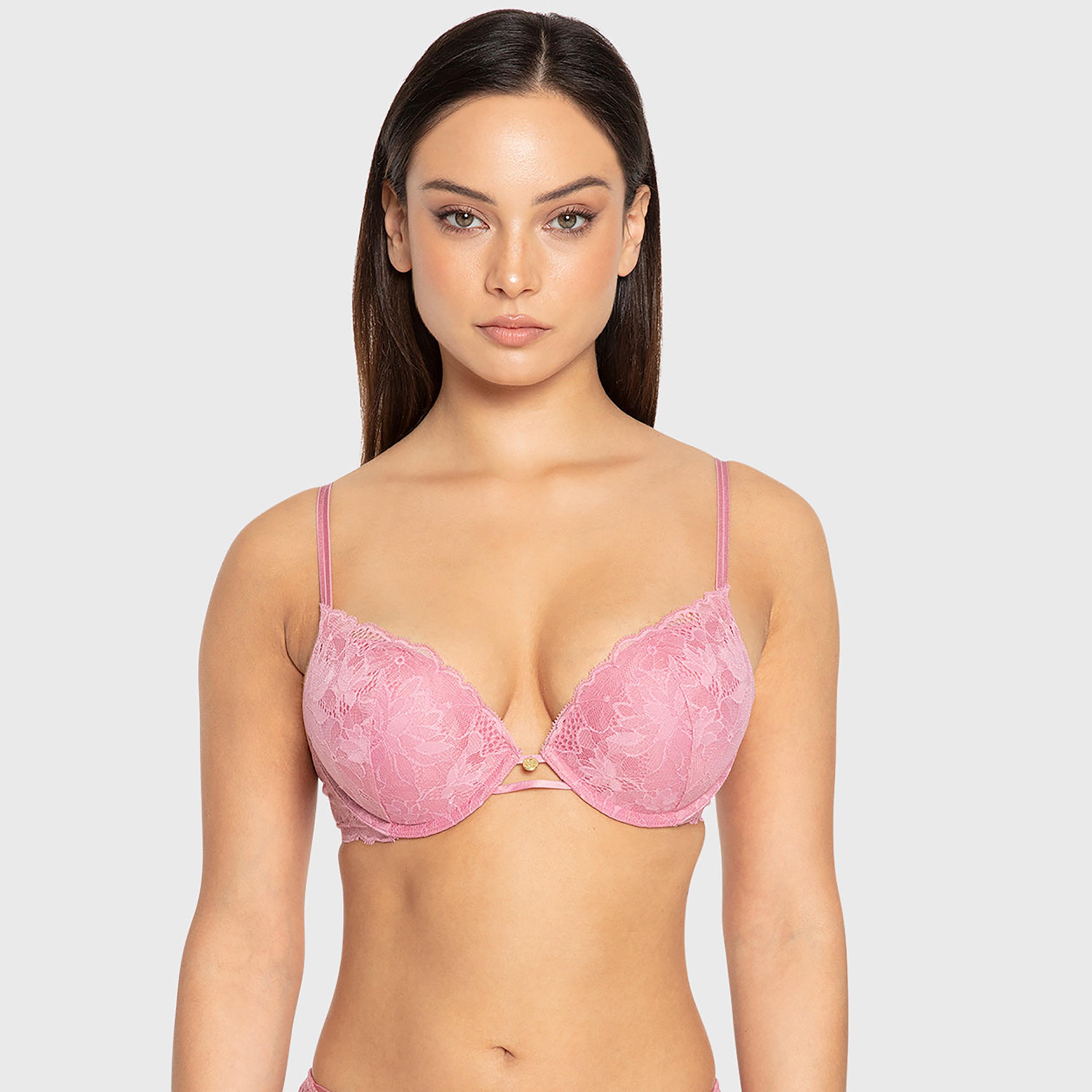 حمالة صدر بلانج بدانتيل زهور ودعم عال وحشوة دبل بوش أب وسلك سفلي من إيسلا آند إيفي-women-clothing-lingerie-bras-image-1