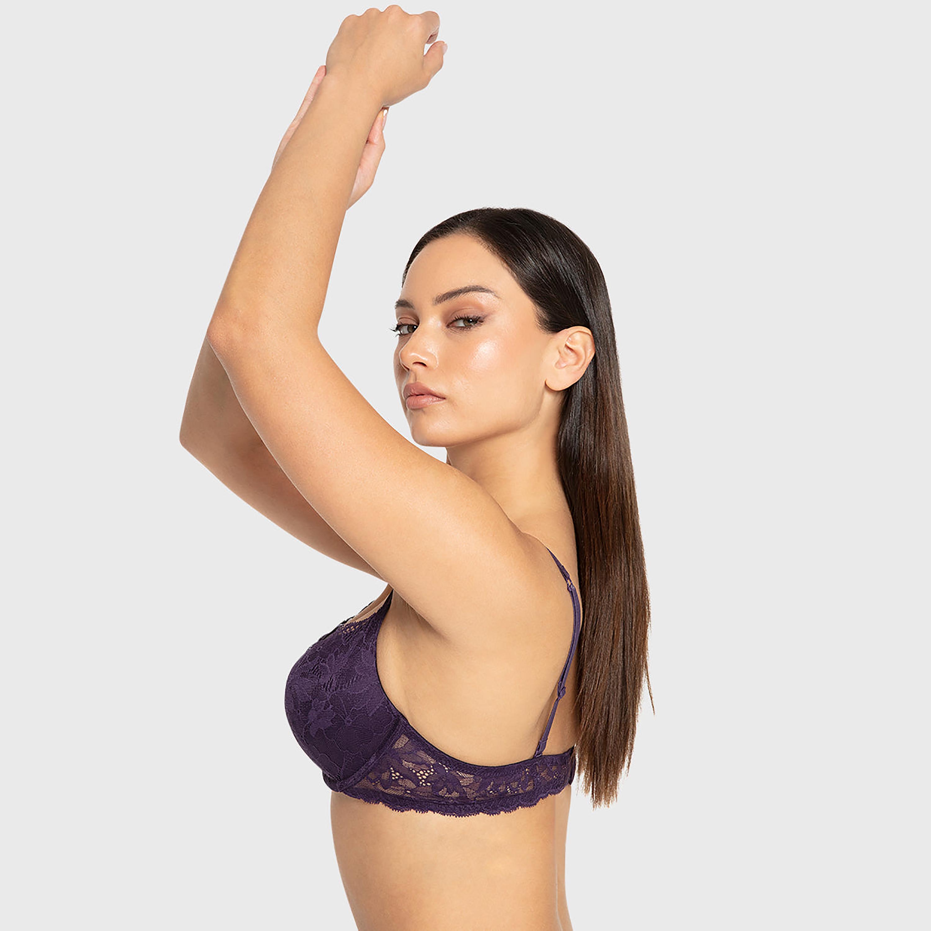 حمالة صدر بلانج بدانتيل زهور ودعم عال وحشوة دبل بوش أب وسلك سفلي من إيسلا آند إيفي-women-clothing-lingerie-bras-image-6